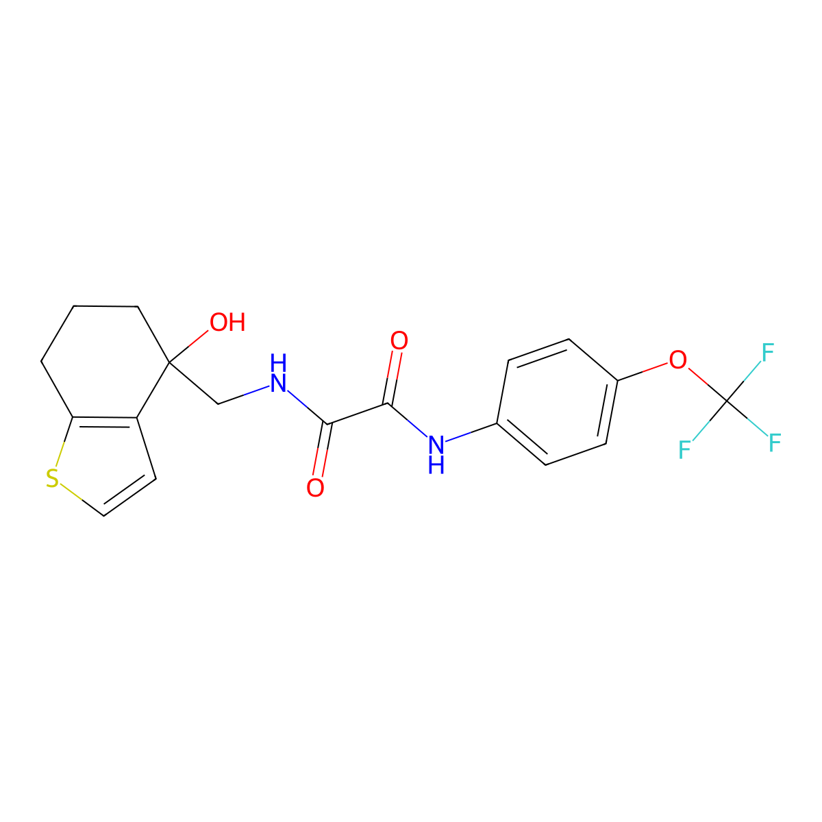 N-[(4-hydroxy-4,5,6,7-tetrahydro-1-benzothiophen-4-yl)methyl]-N'-[4-(trifluoromethoxy)phenyl]ethanediamide molecular structure, CAS 2548991-62-2