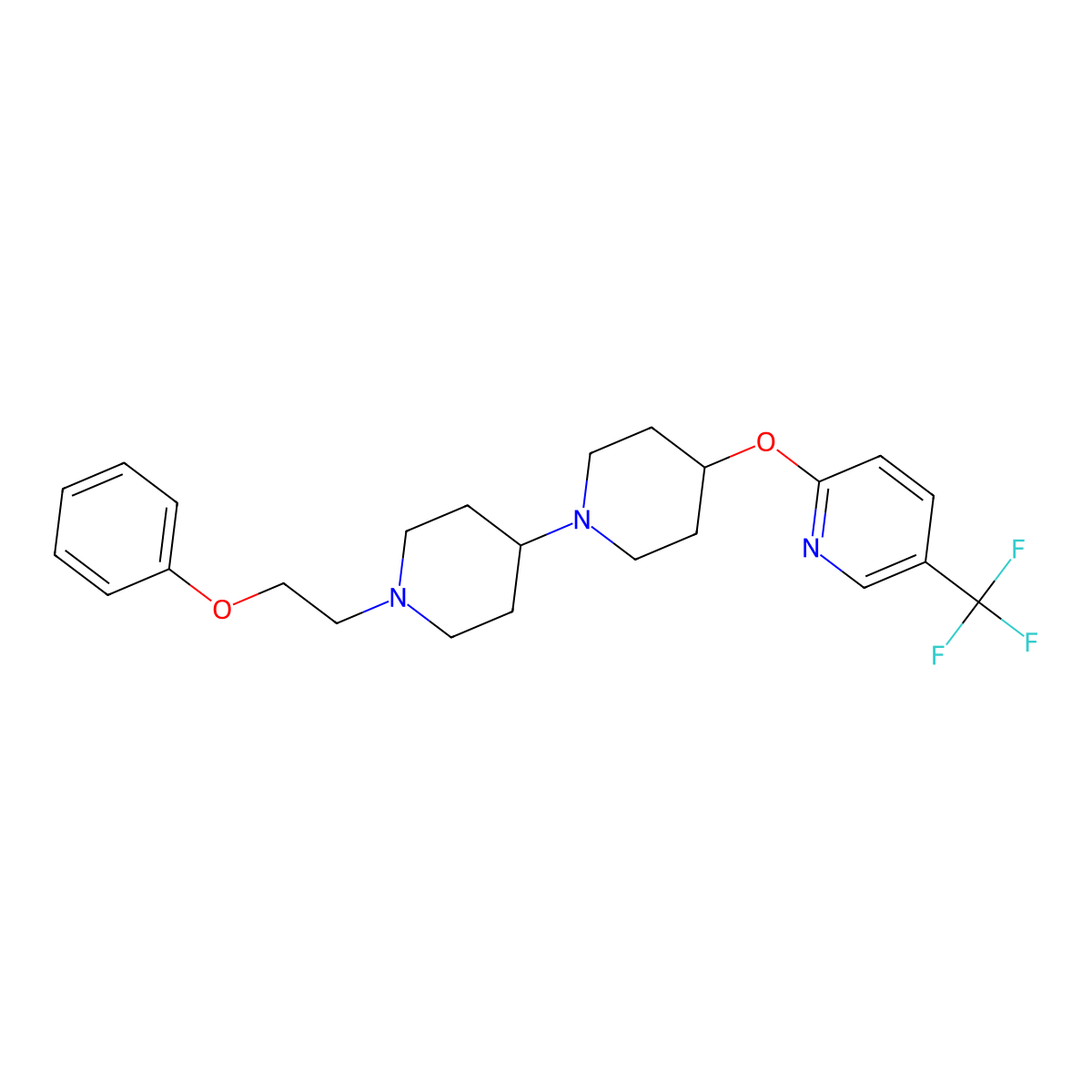 1'-(2-Phenoxyethyl)-4-{[5-(trifluoromethyl)pyridin-2-yl]oxy}-1,4'-bipiperidine molecular structure, CAS 2548991-64-4