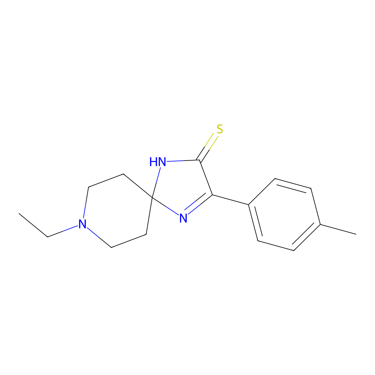 8-Ethyl-3-(4-methylphenyl)-1,4,8-triazaspiro[4.5]dec-3-ene-2-thione molecular structure, CAS 2548991-70-2