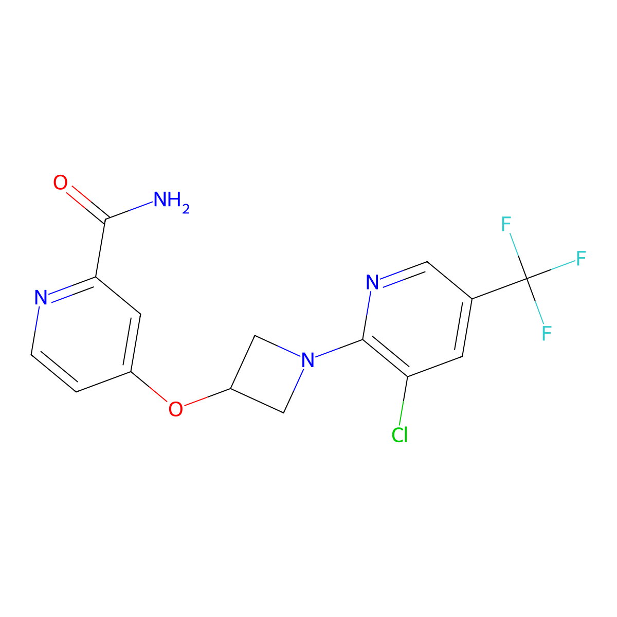 4-({1-[3-Chloro-5-(trifluoromethyl)pyridin-2-yl]azetidin-3-yl}oxy)pyridine-2-carboxamide molecular structure, CAS 2548991-80-4