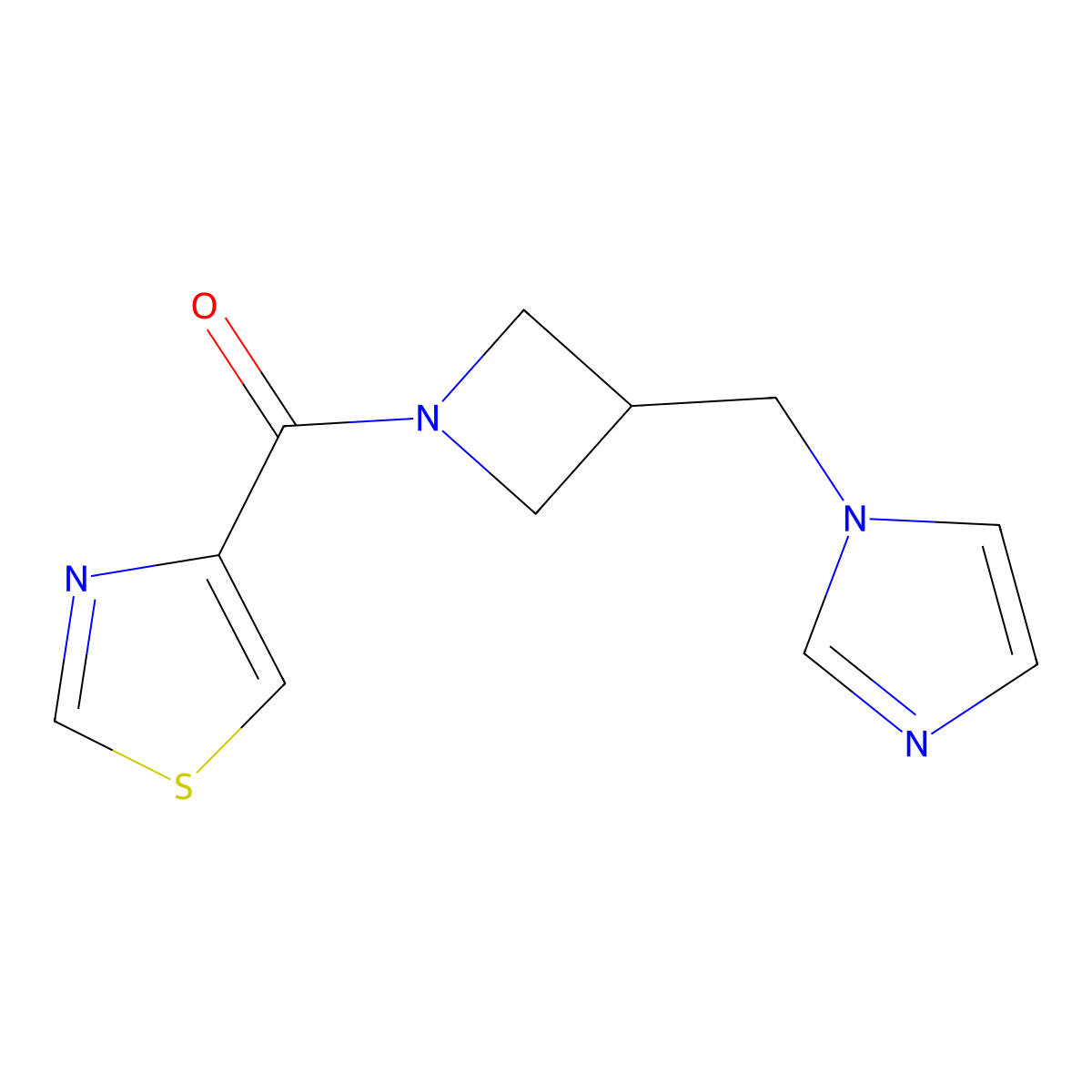 4-{3-[(1H-imidazol-1-yl)methyl]azetidine-1-carbonyl}-1,3-thiazole molecular structure, CAS 2548991-81-5