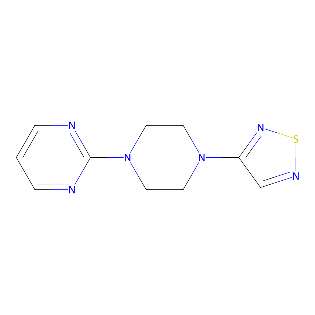 2-[4-(1,2,5-Thiadiazol-3-yl)piperazin-1-yl]pyrimidine molecular structure, CAS 2548992-08-9
