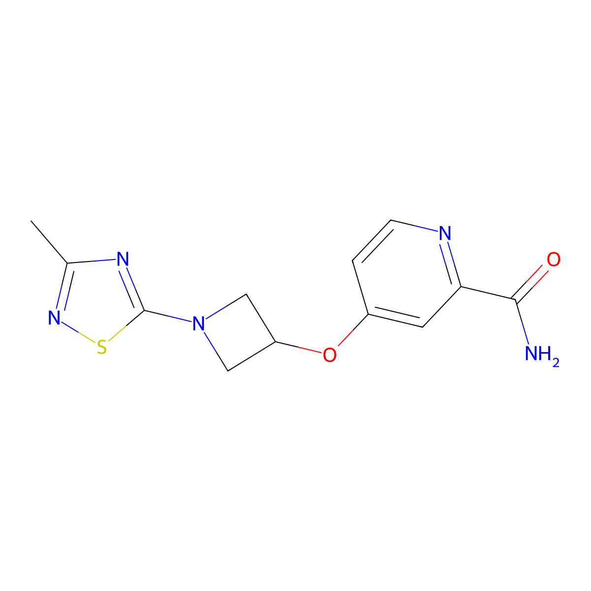 4-{[1-(3-Methyl-1,2,4-thiadiazol-5-yl)azetidin-3-yl]oxy}pyridine-2-carboxamide molecular structure, CAS 2548992-21-6