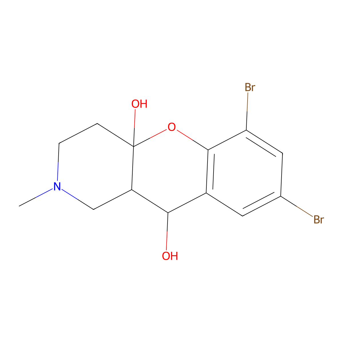 12,14-Dibromo-6-methyl-2-oxa-6-azatricyclo[8.4.0.0^{3,8}]tetradeca-1(14),10,12-triene-3,9-diol molecular structure, CAS 2548992-23-8