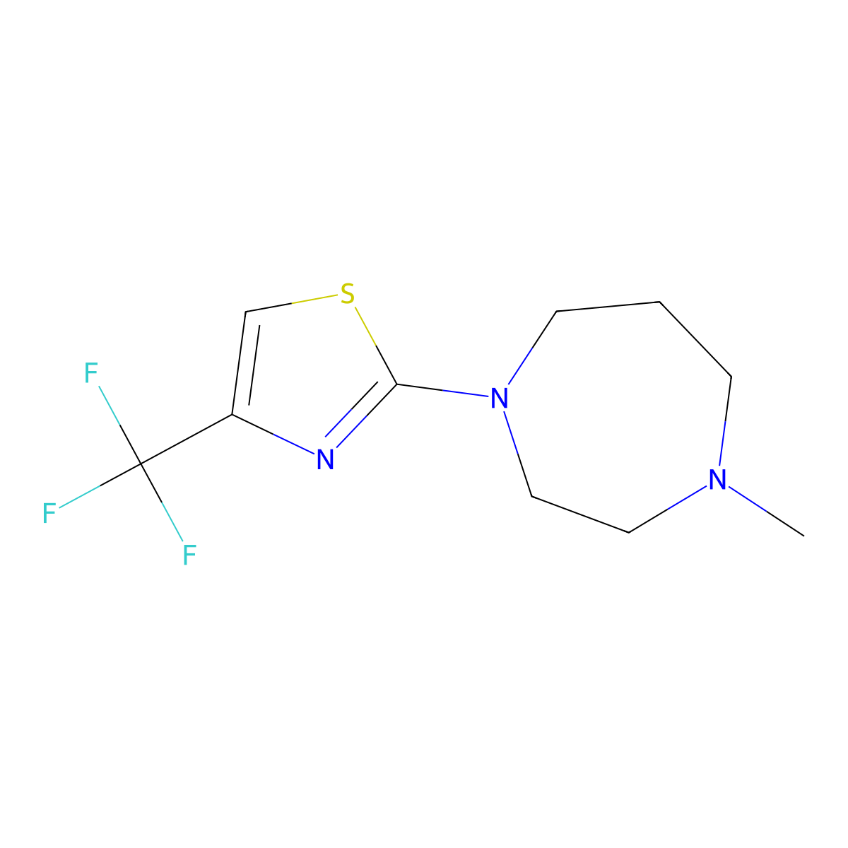 1-Methyl-4-[4-(trifluoromethyl)-1,3-thiazol-2-yl]-1,4-diazepane molecular structure, CAS 2548992-24-9