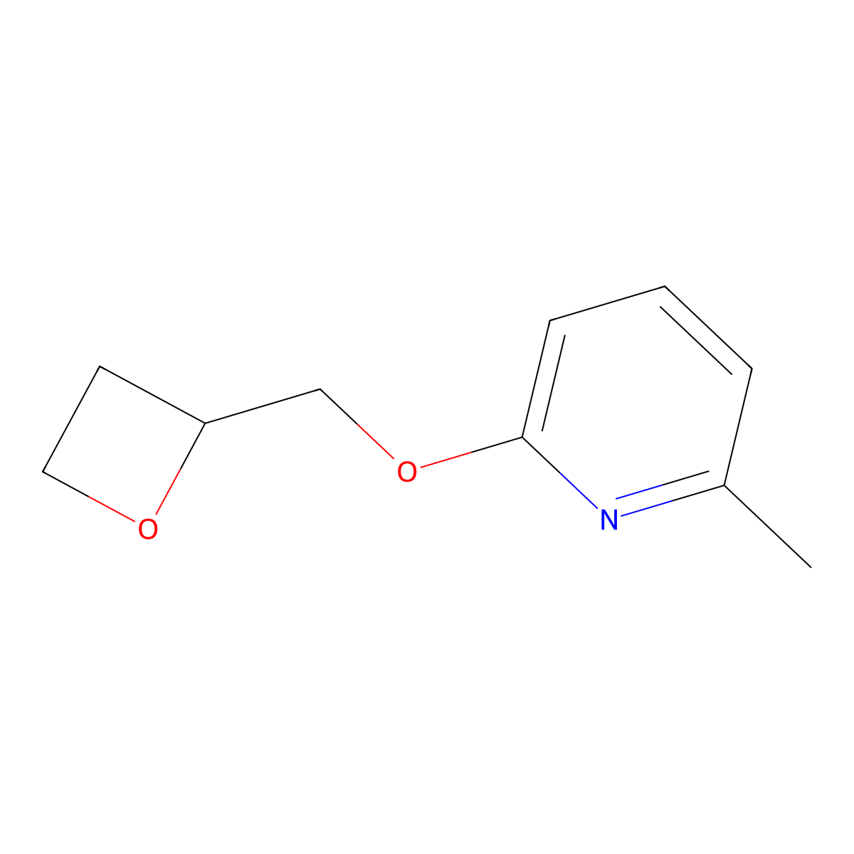 2-Methyl-6-[(oxetan-2-yl)methoxy]pyridine molecular structure, CAS 2548992-28-3