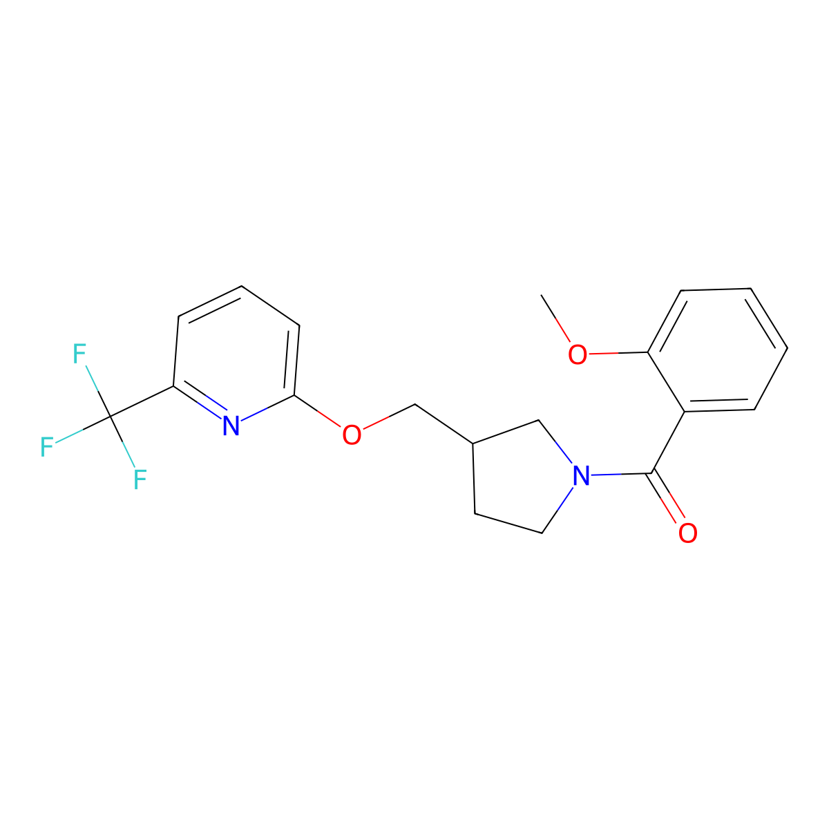 2-{[1-(2-Methoxybenzoyl)pyrrolidin-3-yl]methoxy}-6-(trifluoromethyl)pyridine molecular structure, CAS 2548992-29-4
