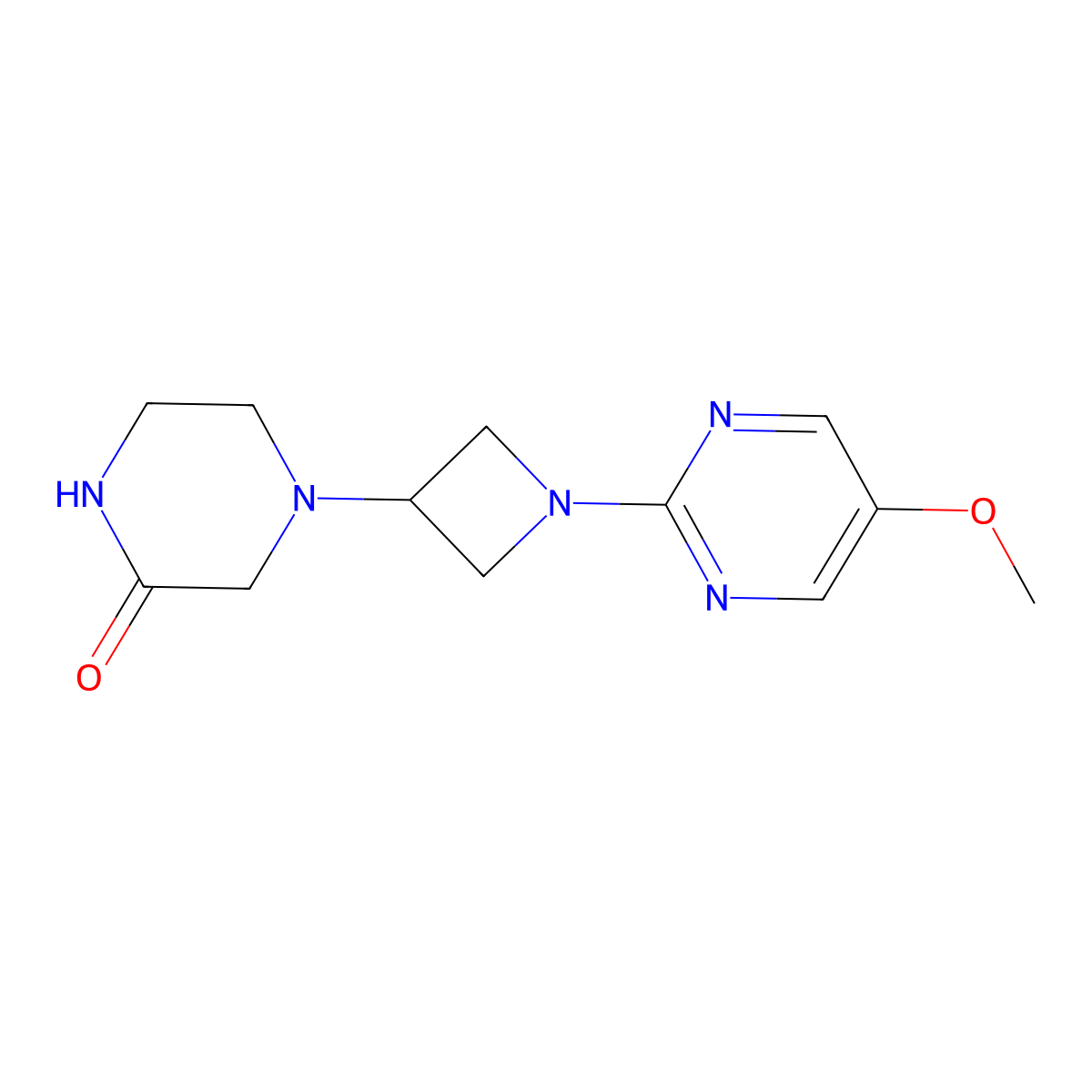 4-[1-(5-Methoxypyrimidin-2-yl)azetidin-3-yl]piperazin-2-one molecular structure, CAS 2548992-46-5
