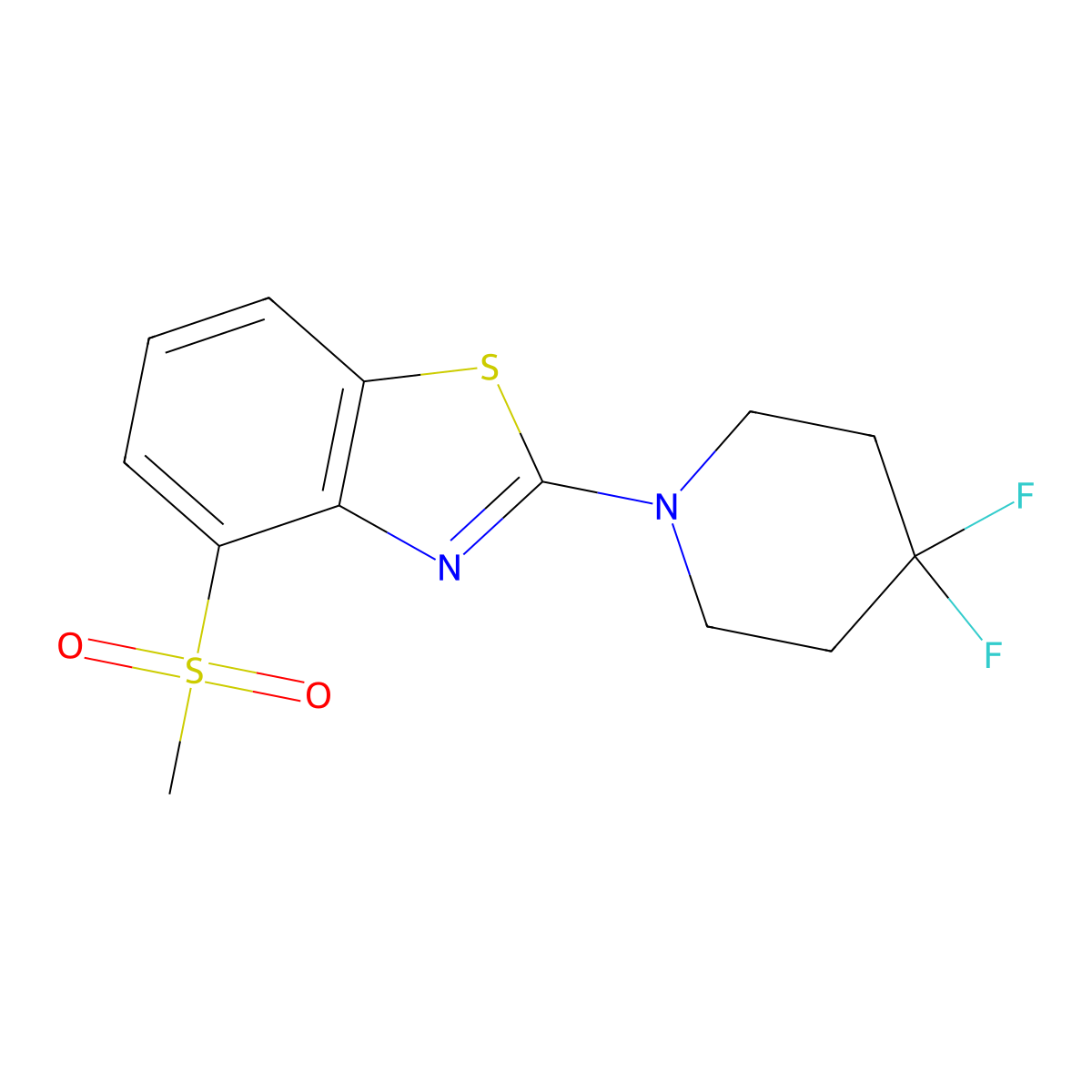 2-(4,4-Difluoropiperidin-1-yl)-4-methanesulfonyl-1,3-benzothiazole molecular structure, CAS 2548992-58-9