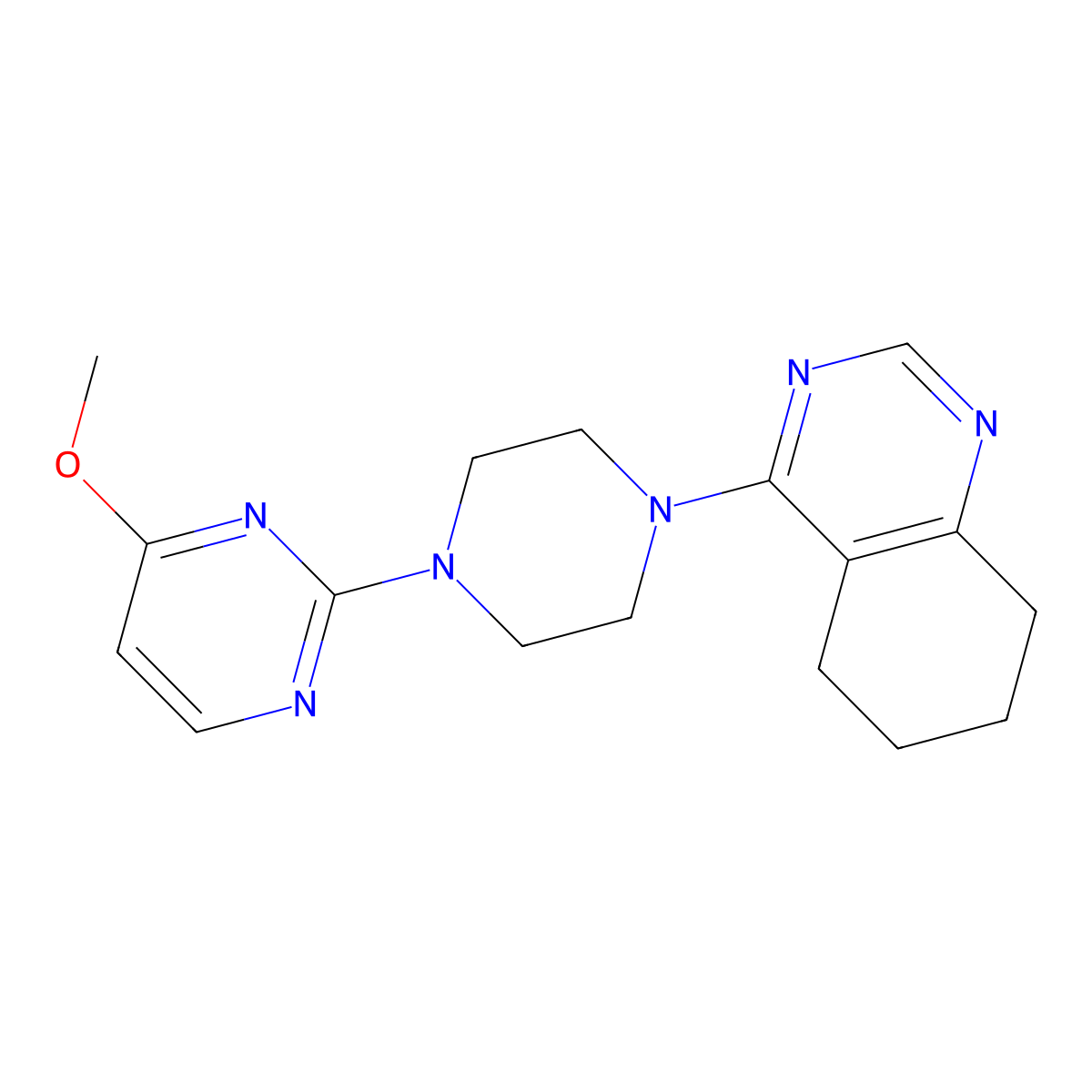 4-[4-(4-Methoxypyrimidin-2-yl)piperazin-1-yl]-5,6,7,8-tetrahydroquinazoline molecular structure, CAS 2548992-67-0