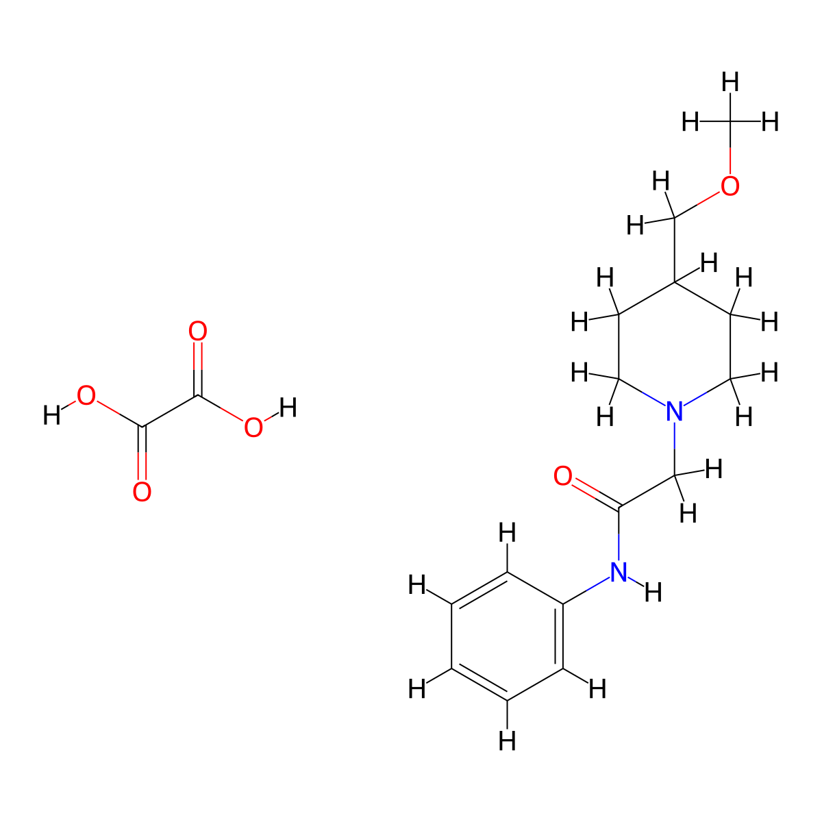2-[4-(methoxymethyl)piperidin-1-yl]-N-phenylacetamide; oxalic acid molecular structure, CAS 2548992-71-6