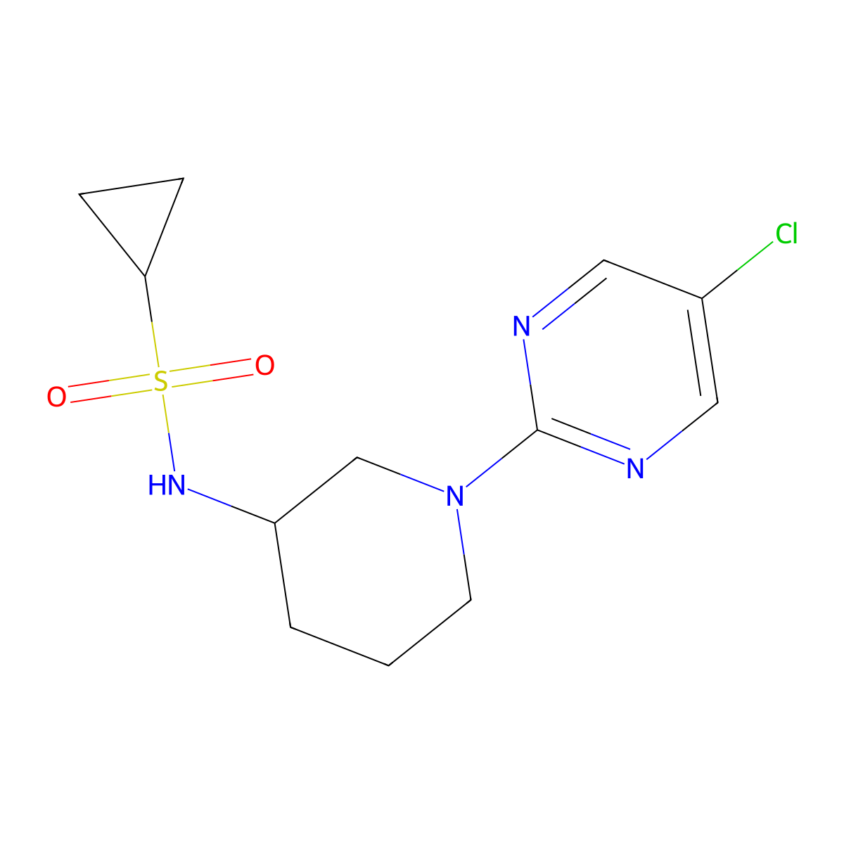 N-[1-(5-chloropyrimidin-2-yl)piperidin-3-yl]cyclopropanesulfonamide molecular structure, CAS 2548992-95-4