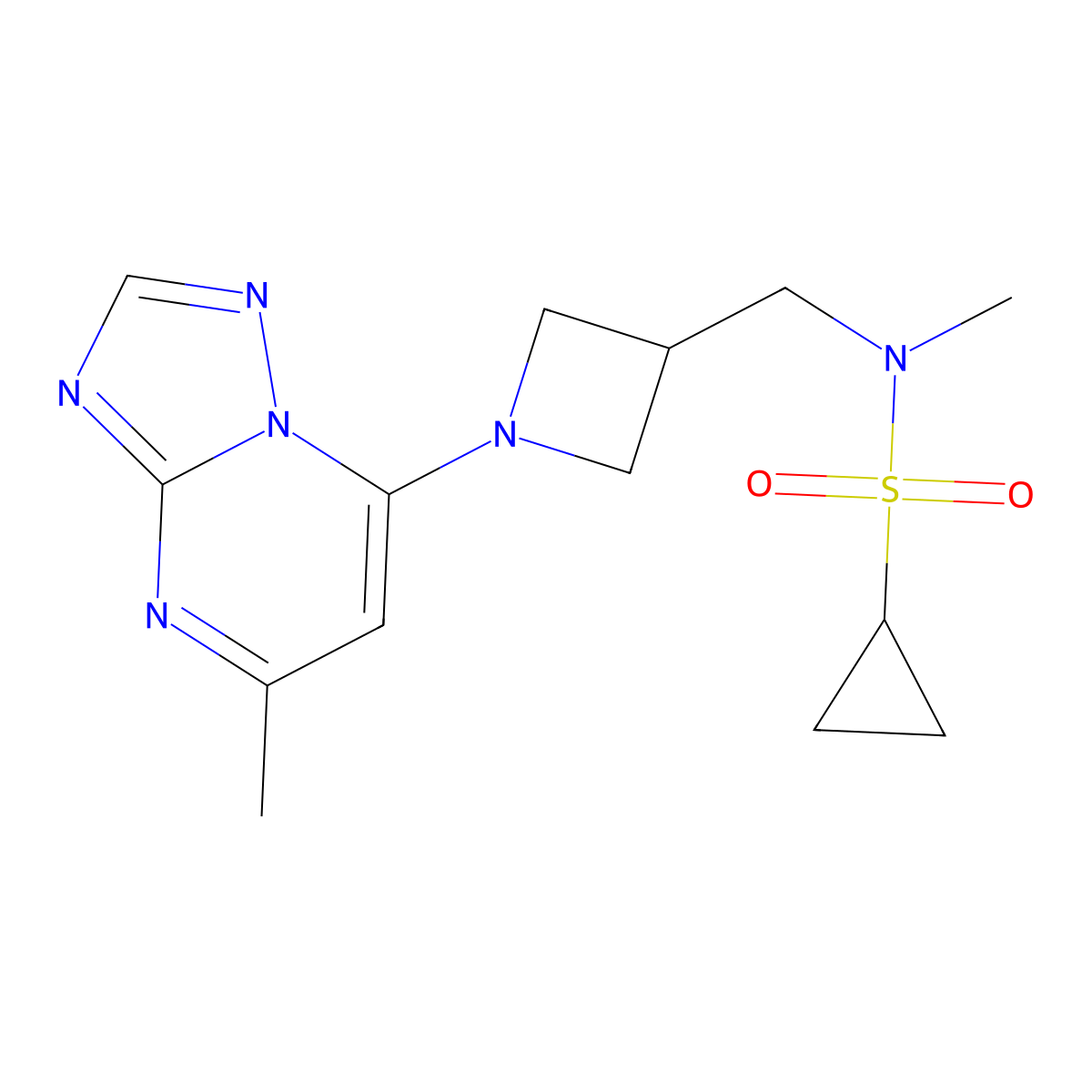 N-methyl-N-[(1-{5-methyl-[1,2,4]triazolo[1,5-a]pyrimidin-7-yl}azetidin-3-yl)methyl]cyclopropanesulfonamide molecular structure, CAS 2548992-96-5