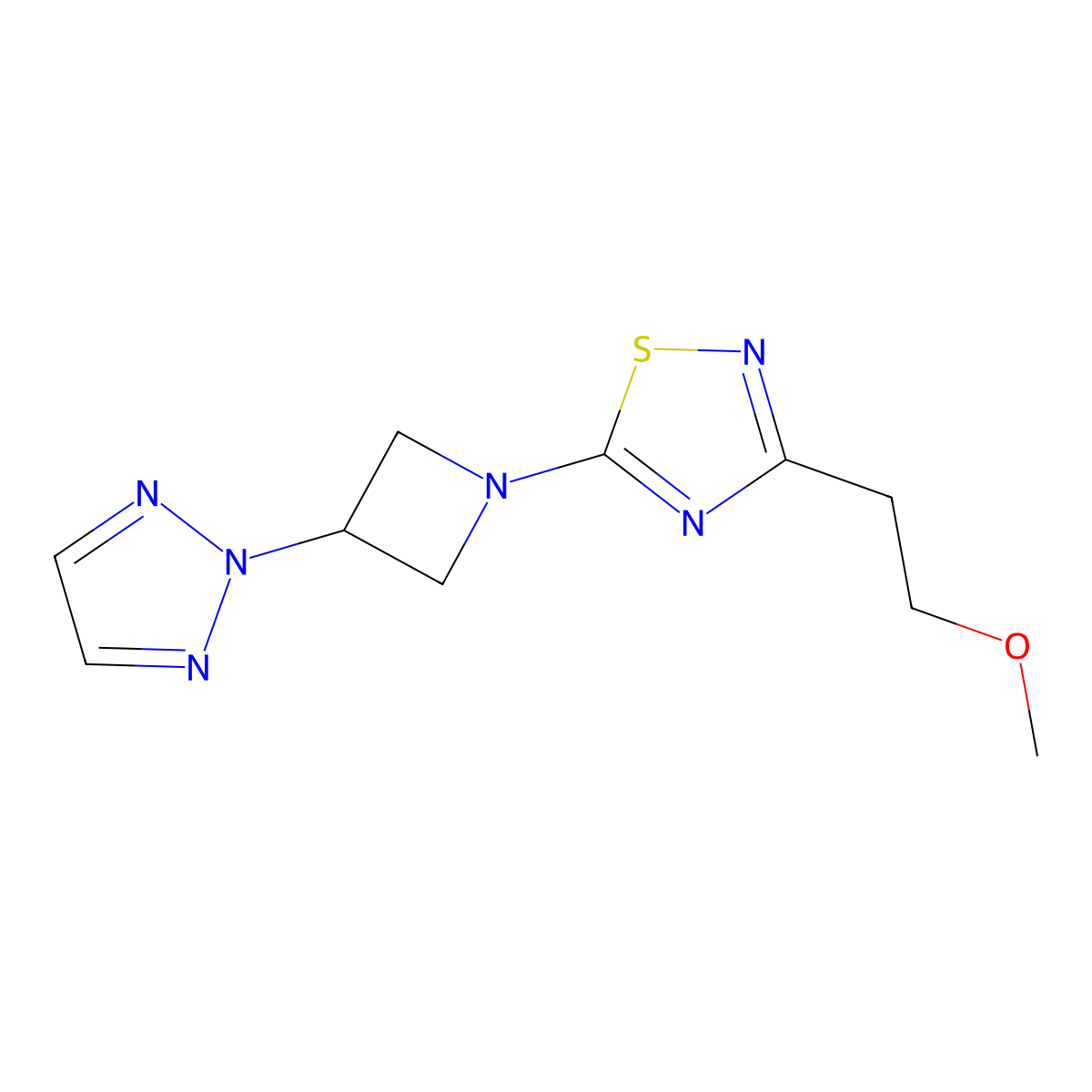 3-(2-methoxyethyl)-5-[3-(2H-1,2,3-triazol-2-yl)azetidin-1-yl]-1,2,4-thiadiazole molecular structure, CAS 2548993-03-7
