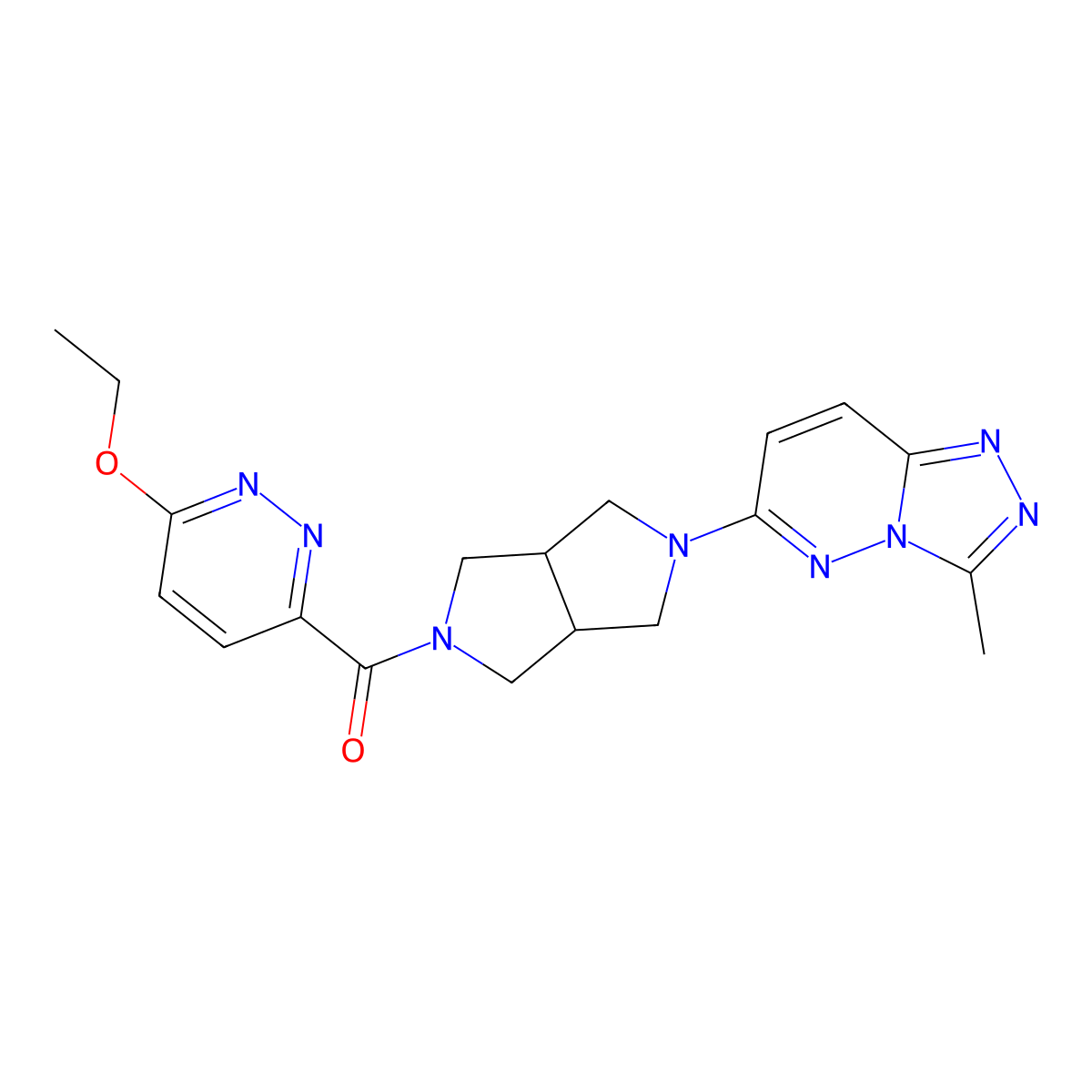 3-Ethoxy-6-(5-{3-methyl-[1,2,4]triazolo[4,3-b]pyridazin-6-yl}-octahydropyrrolo[3,4-c]pyrrole-2-carbonyl)pyridazine molecular structure, CAS 2548993-05-9