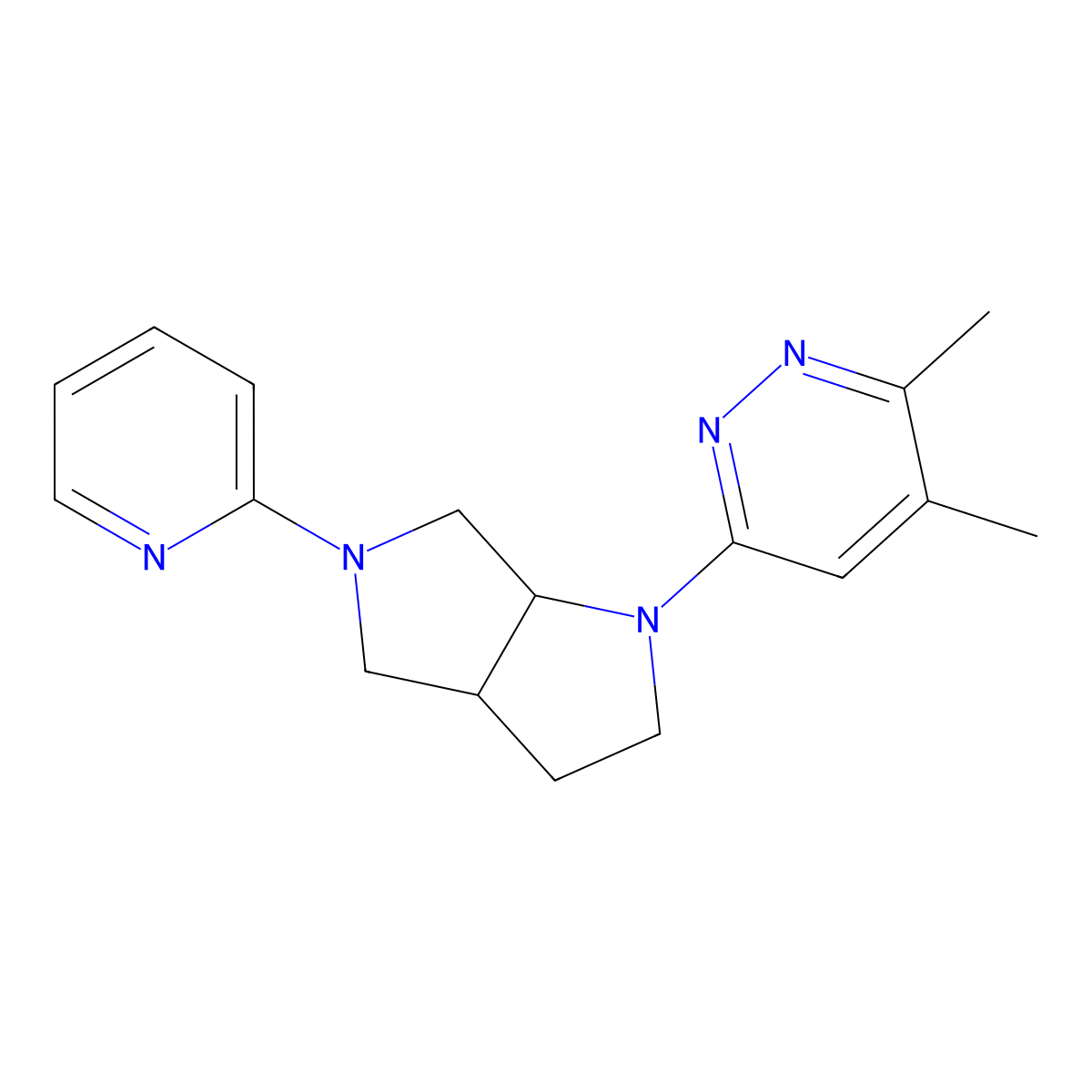 3,4-Dimethyl-6-[5-(pyridin-2-yl)-octahydropyrrolo[3,4-b]pyrrol-1-yl]pyridazine molecular structure, CAS 2548993-33-3
