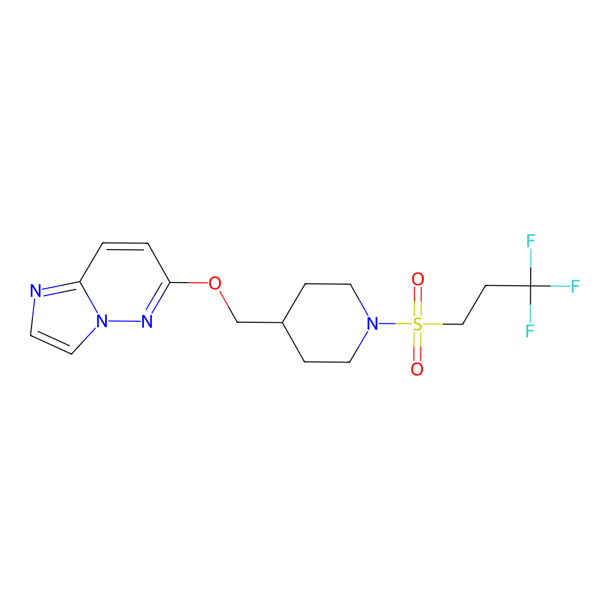 4-({Imidazo[1,2-b]pyridazin-6-yloxy}methyl)-1-(3,3,3-trifluoropropanesulfonyl)piperidine molecular structure, CAS 2548993-36-6