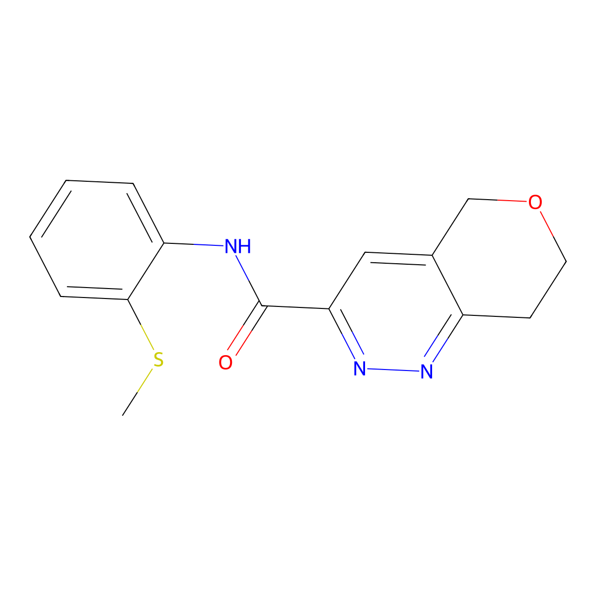N-[2-(methylsulfanyl)phenyl]-5H,7H,8H-pyrano[4,3-c]pyridazine-3-carboxamide molecular structure, CAS 2548993-39-9