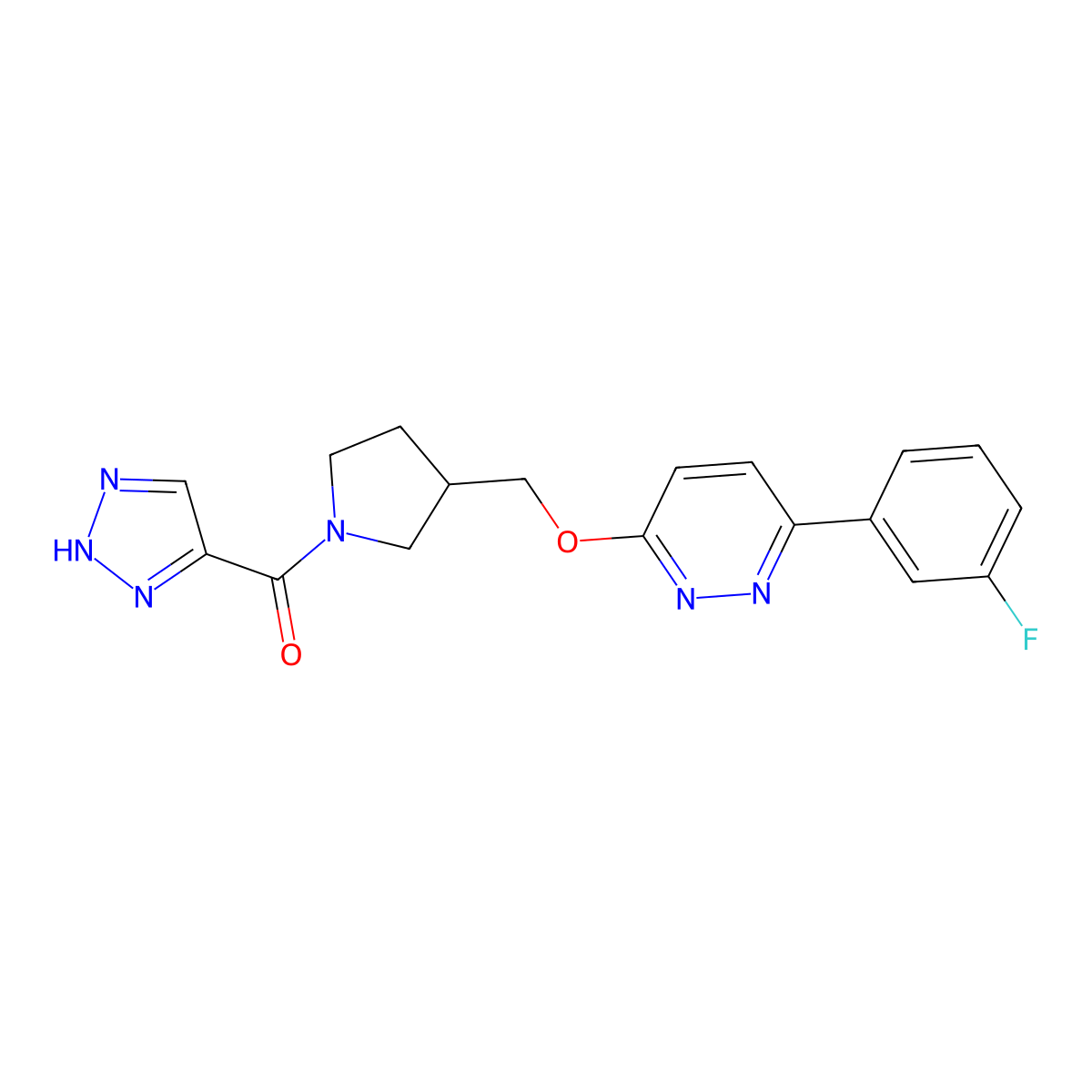 3-(3-fluorophenyl)-6-{[1-(2H-1,2,3-triazole-4-carbonyl)pyrrolidin-3-yl]methoxy}pyridazine molecular structure, CAS 2548993-46-8