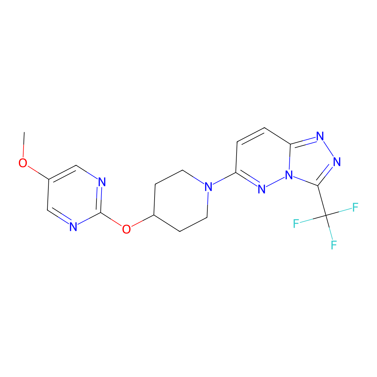 5-Methoxy-2-({1-[3-(trifluoromethyl)-[1,2,4]triazolo[4,3-b]pyridazin-6-yl]piperidin-4-yl}oxy)pyrimidine molecular structure, CAS 2548993-54-8