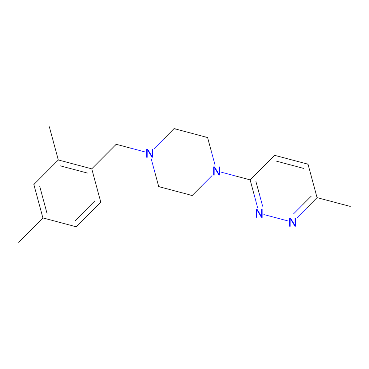 3-{4-[(2,4-Dimethylphenyl)methyl]piperazin-1-yl}-6-methylpyridazine molecular structure, CAS 2548993-62-8
