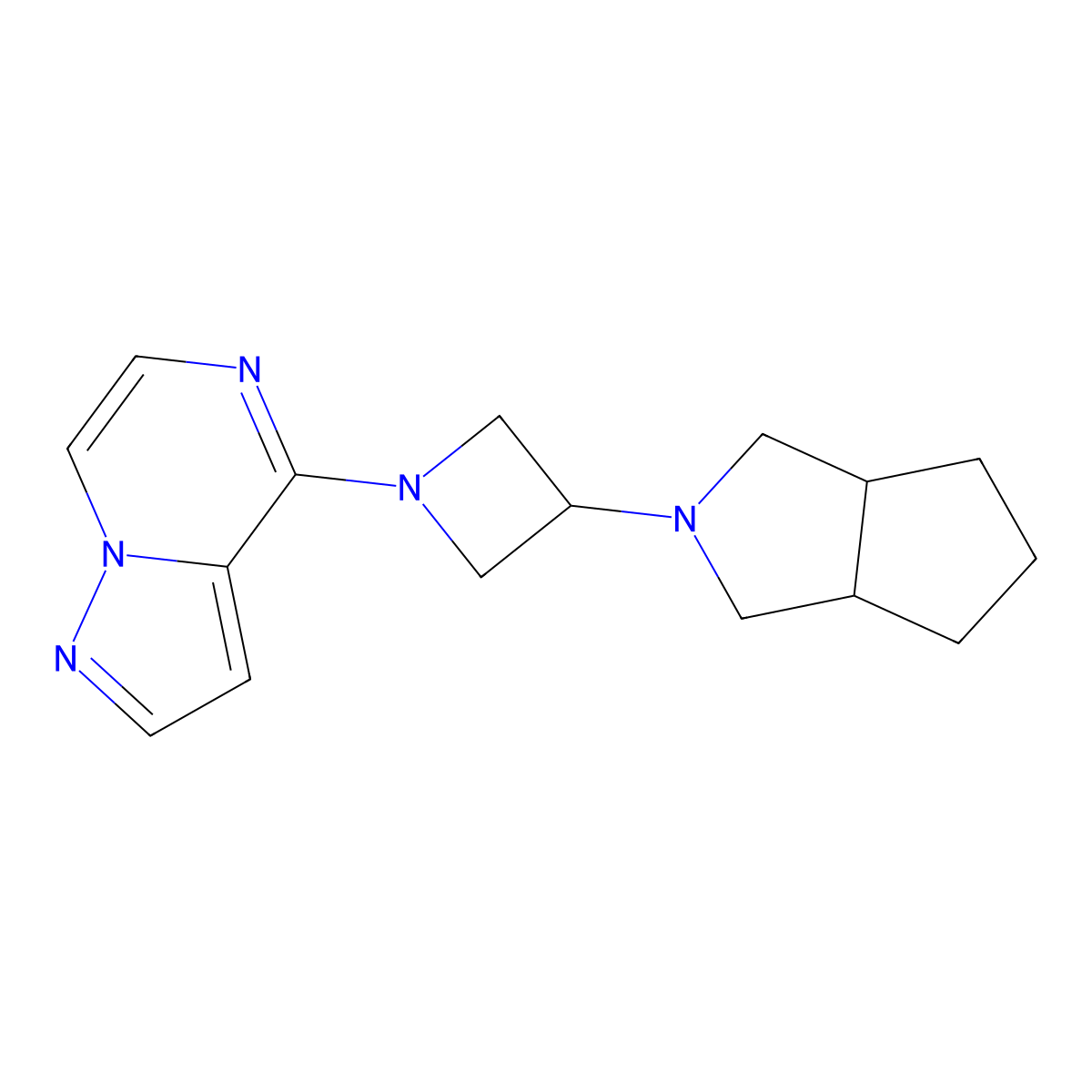 3-{Octahydrocyclopenta[c]pyrrol-2-yl}-1-{pyrazolo[1,5-a]pyrazin-4-yl}azetidine molecular structure, CAS 2548993-64-0