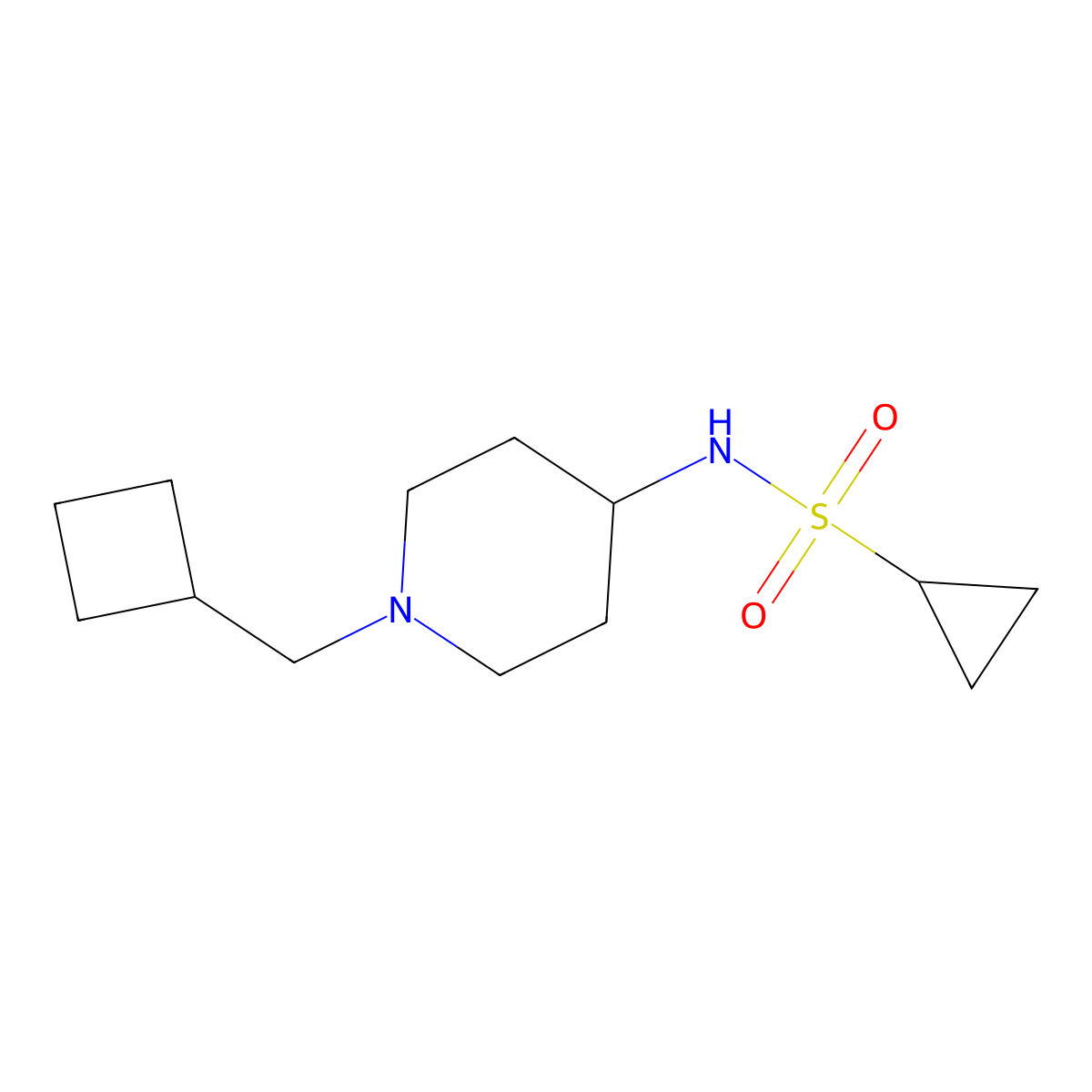 N-[1-(cyclobutylmethyl)piperidin-4-yl]cyclopropanesulfonamide molecular structure, CAS 2548993-66-2