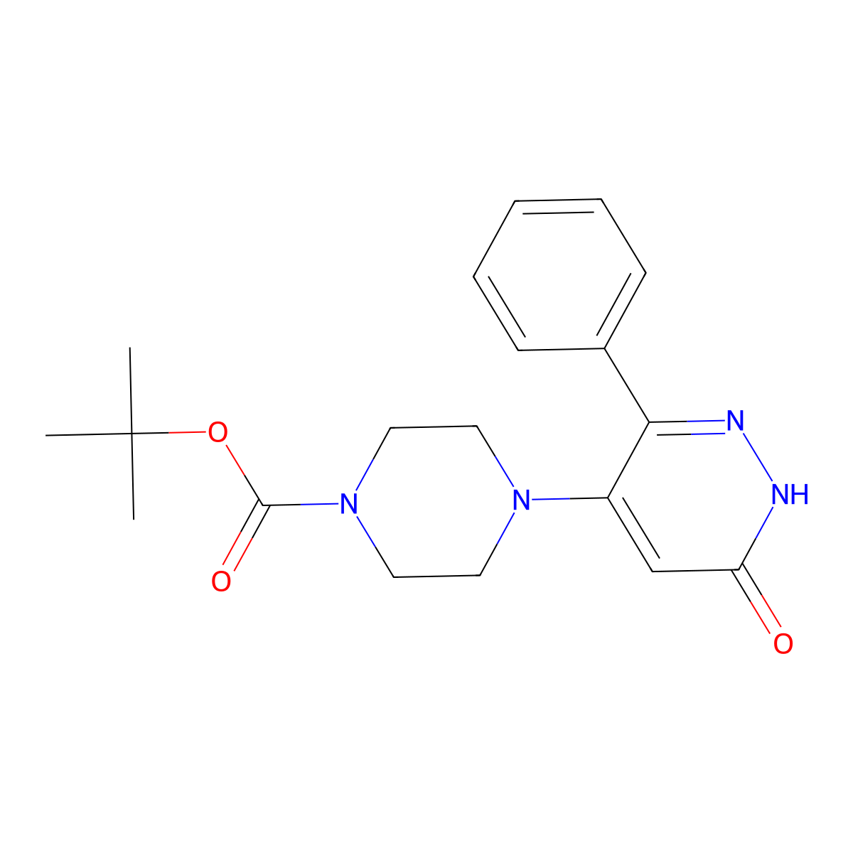Tert-butyl 4-(6-oxo-3-phenyl-1,6-dihydropyridazin-4-yl)piperazine-1-carboxylate molecular structure, CAS 2548993-68-4