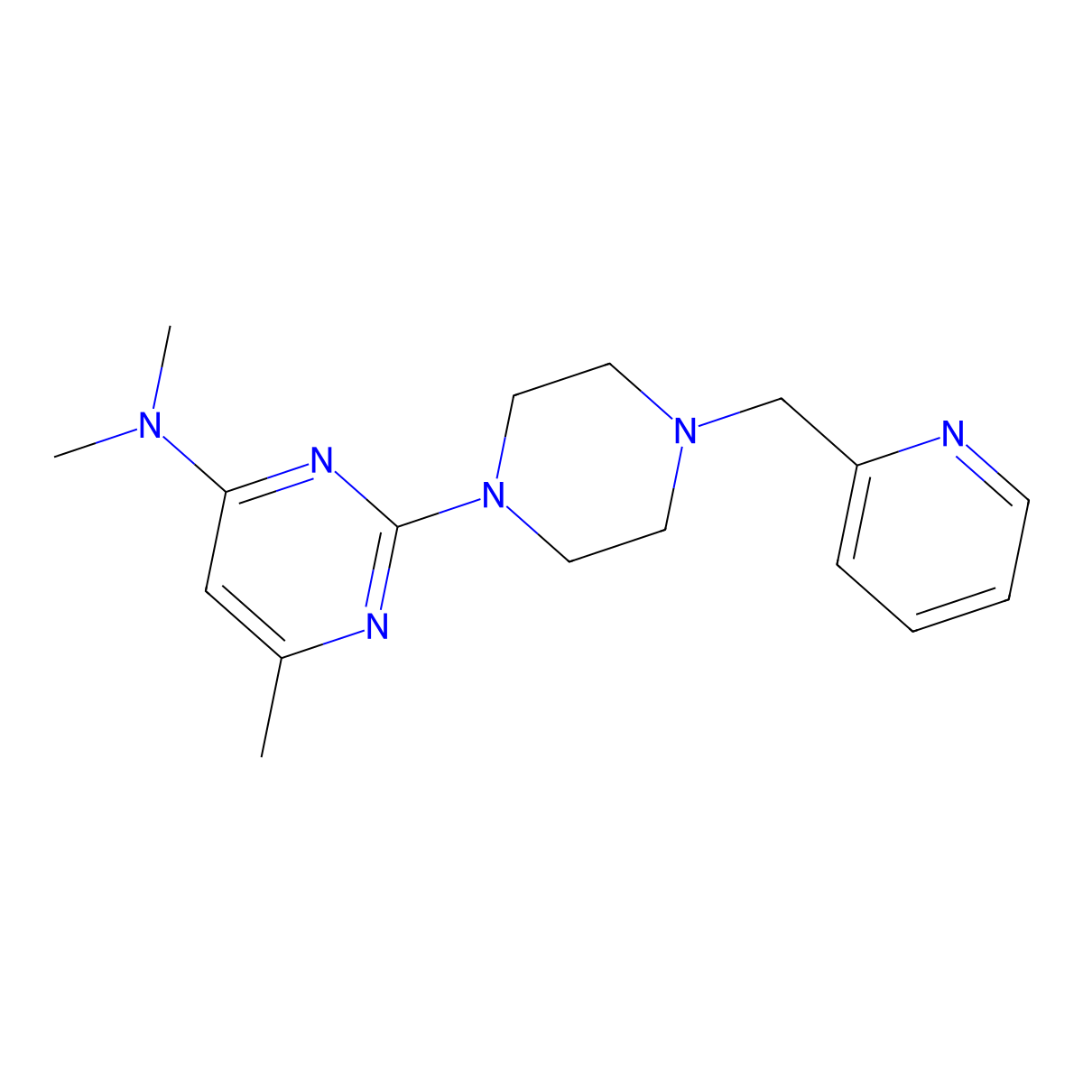 N,N,6-trimethyl-2-{4-[(pyridin-2-yl)methyl]piperazin-1-yl}pyrimidin-4-amine molecular structure, CAS 2548993-75-3