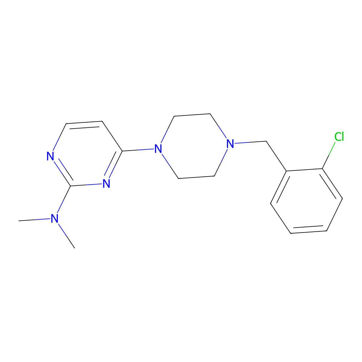 4-{4-[(2-chlorophenyl)methyl]piperazin-1-yl}-N,N-dimethylpyrimidin-2-amine molecular structure, CAS 2548993-78-6