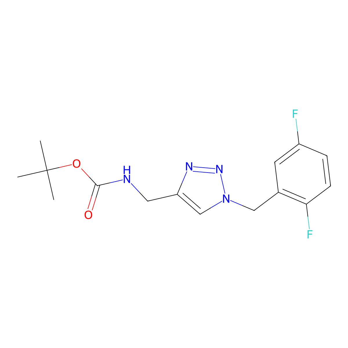 tert-butyl N-({1-[(2,5-difluorophenyl)methyl]-1H-1,2,3-triazol-4-yl}methyl)carbamate molecular structure, CAS 2548993-82-2