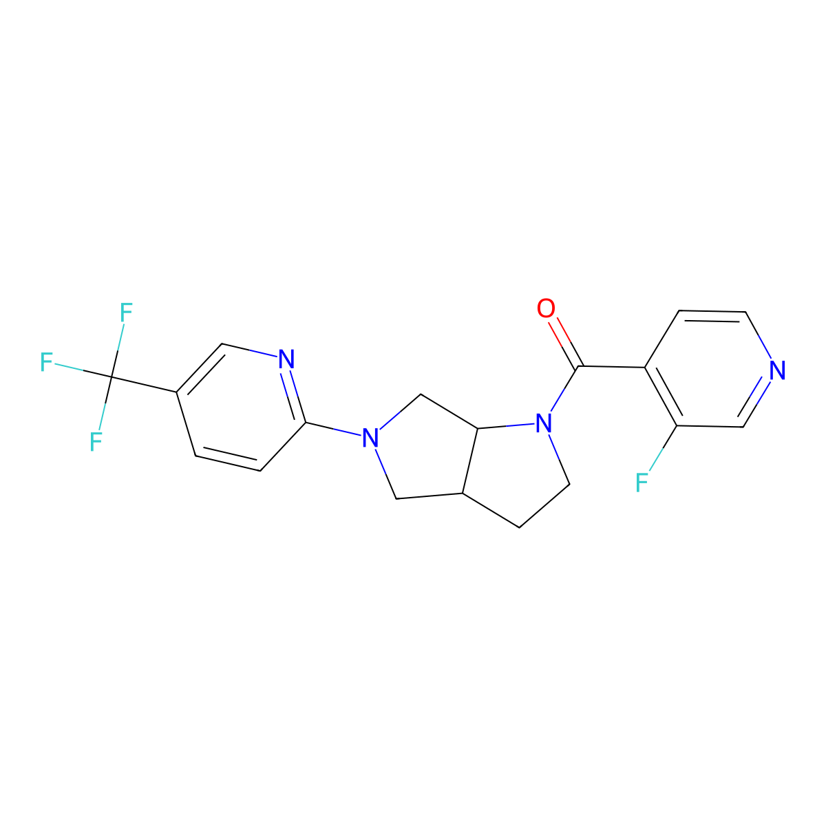 2-[1-(3-Fluoropyridine-4-carbonyl)-octahydropyrrolo[3,4-b]pyrrol-5-yl]-5-(trifluoromethyl)pyridine molecular structure, CAS 2548993-83-3