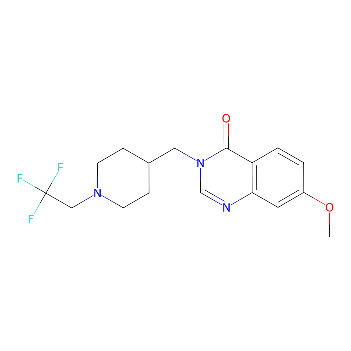 7-Methoxy-3-{[1-(2,2,2-trifluoroethyl)piperidin-4-yl]methyl}-3,4-dihydroquinazolin-4-one molecular structure, CAS 2548993-84-4