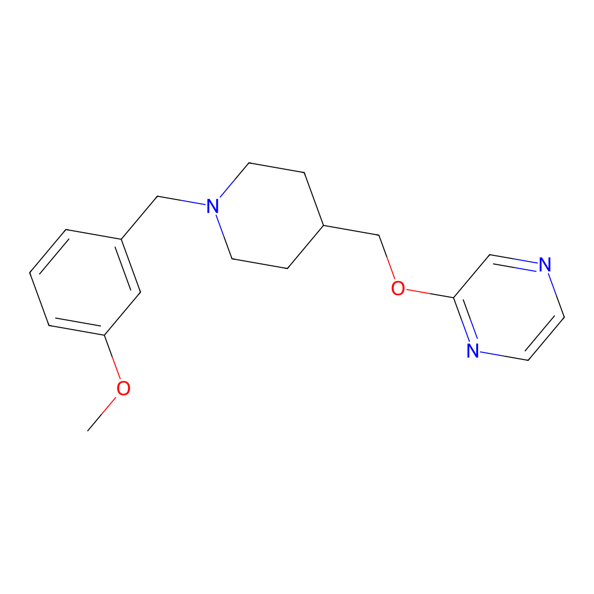 2-({1-[(3-Methoxyphenyl)methyl]piperidin-4-yl}methoxy)pyrazine molecular structure, CAS 2548993-88-8