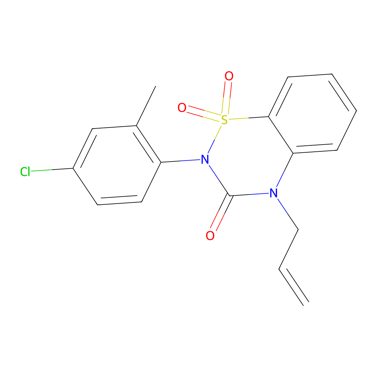 2-(4-Chloro-2-methylphenyl)-1,1-dioxo-4-prop-2-enyl-1lambda6,2,4-benzothiadiazin-3-one molecular structure, CAS 2548993-94-6