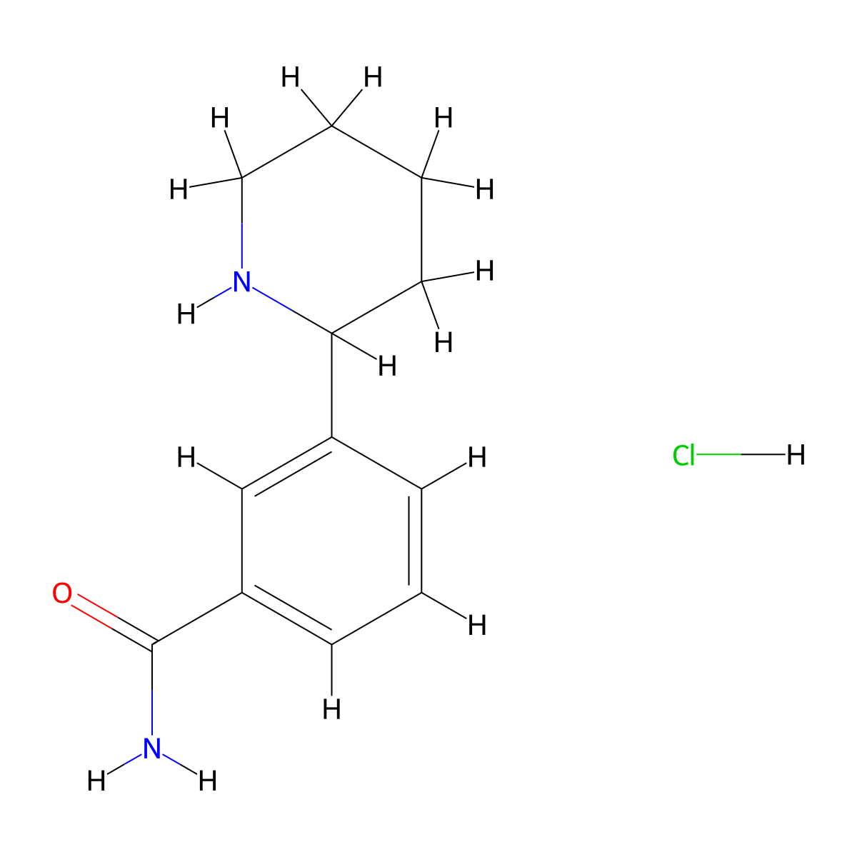 3-(Piperidin-2-yl)benzamide hydrochloride molecular structure, CAS 2548993-95-7