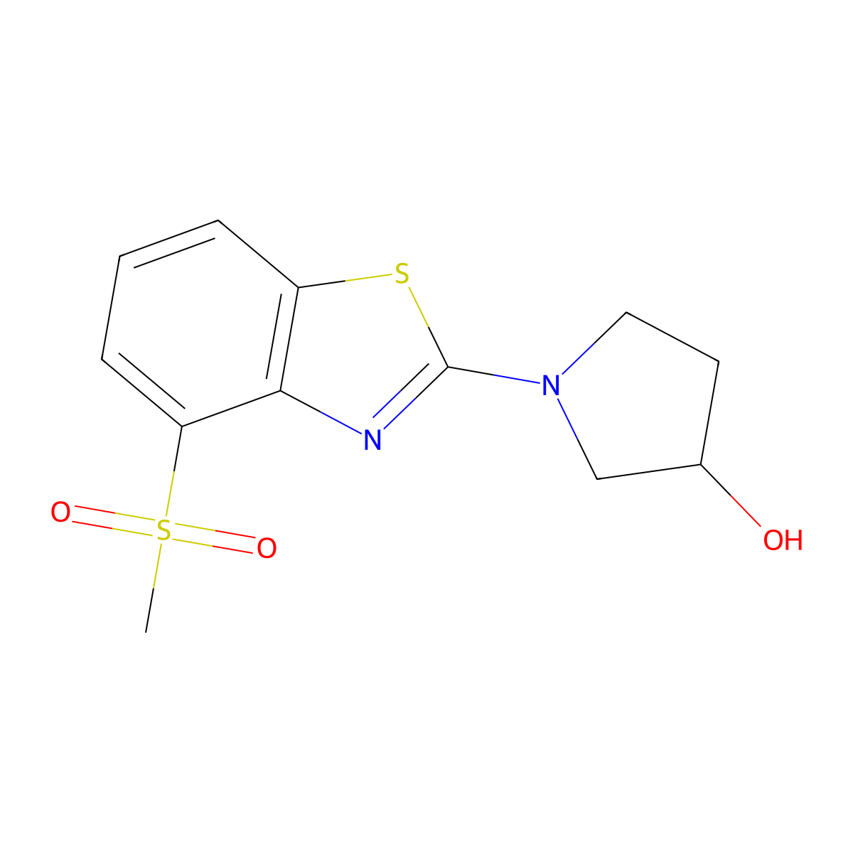 1-(4-Methanesulfonyl-1,3-benzothiazol-2-yl)pyrrolidin-3-ol molecular structure, CAS 2548994-16-5