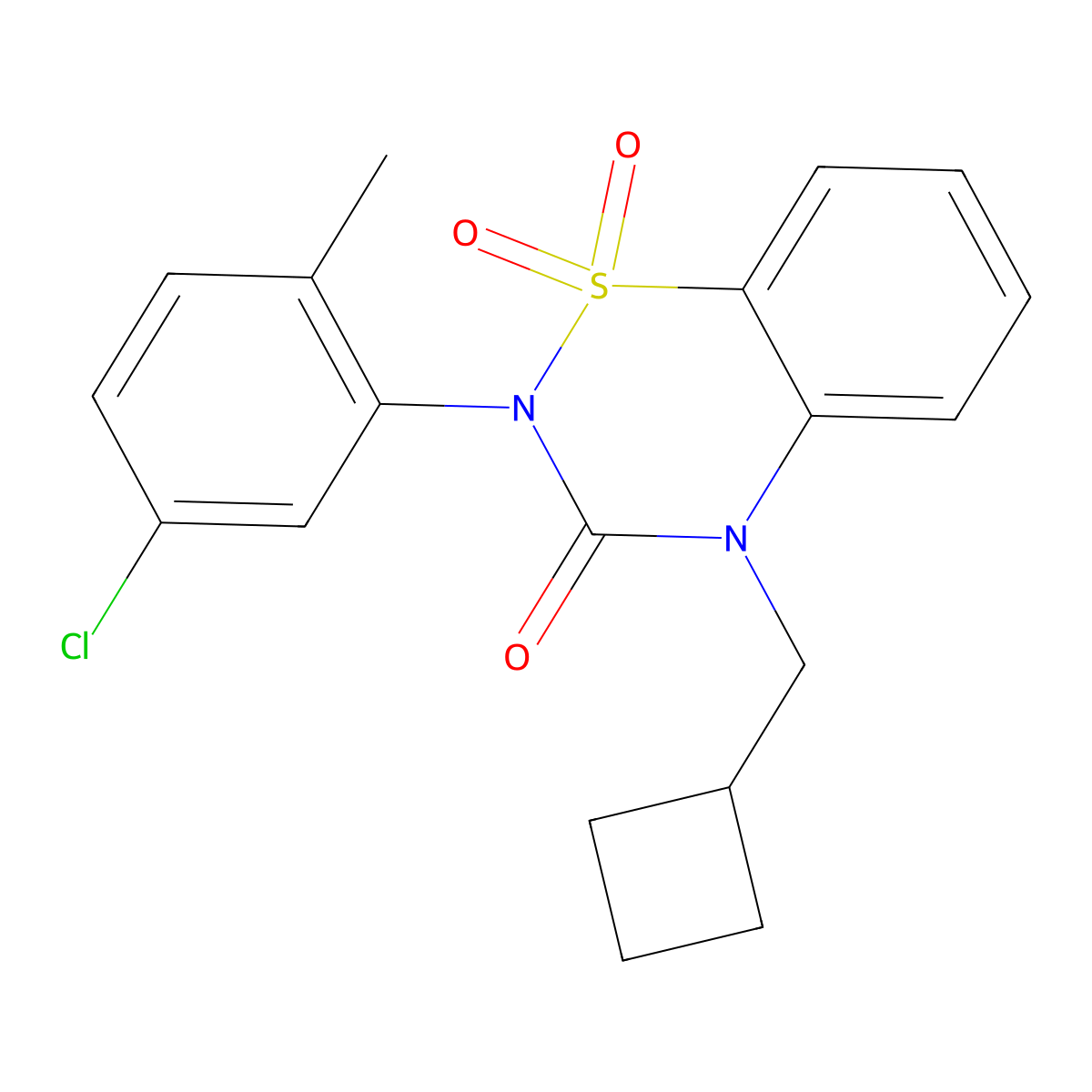 2-(5-Chloro-2-methylphenyl)-4-(cyclobutylmethyl)-1,1-dioxo-1lambda6,2,4-benzothiadiazin-3-one molecular structure, CAS 2548994-17-6
