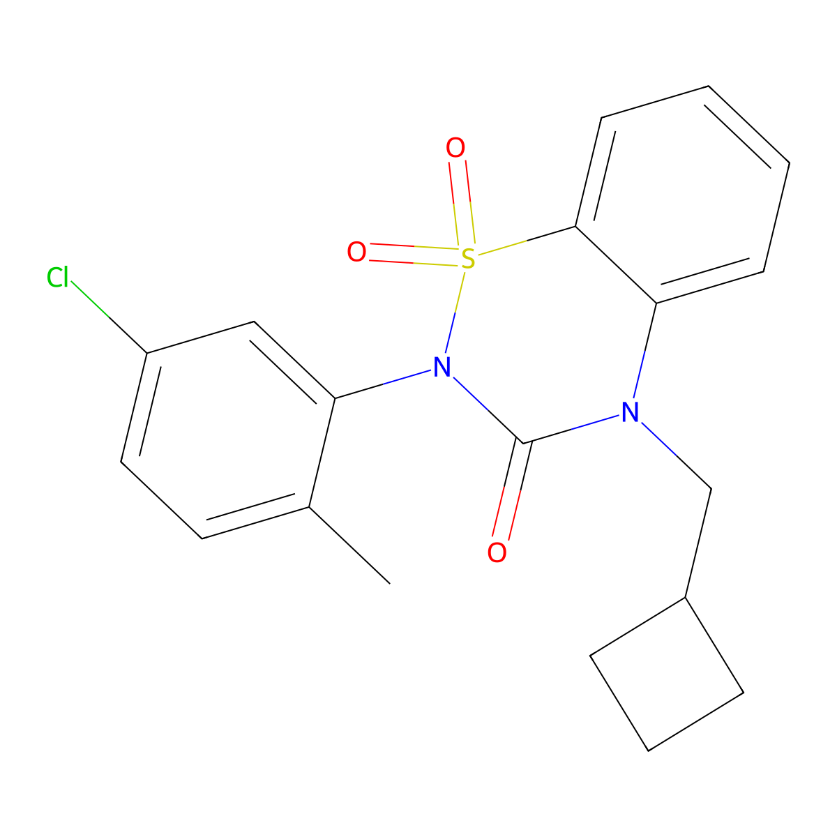2-(5-Chloro-2-methylphenyl)-4-(cyclobutylmethyl)-1,1-dioxo-1lambda6,2,4-benzothiadiazin-3-one molecular structure, CAS 2548994-17-6