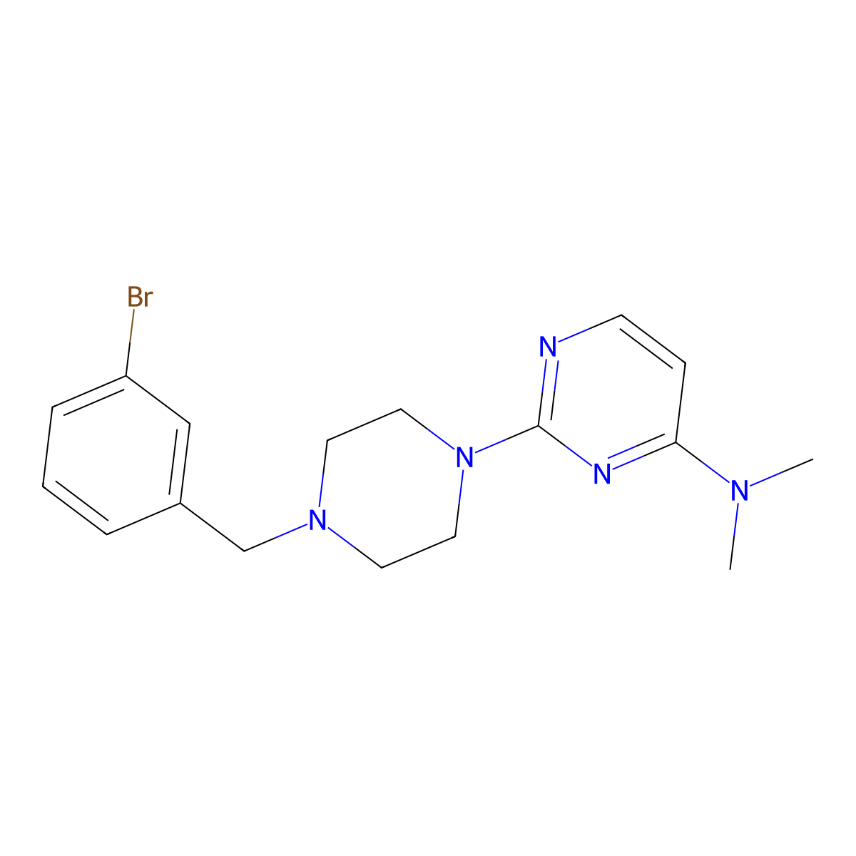 2-{4-[(3-bromophenyl)methyl]piperazin-1-yl}-N,N-dimethylpyrimidin-4-amine molecular structure, CAS 2548994-44-9