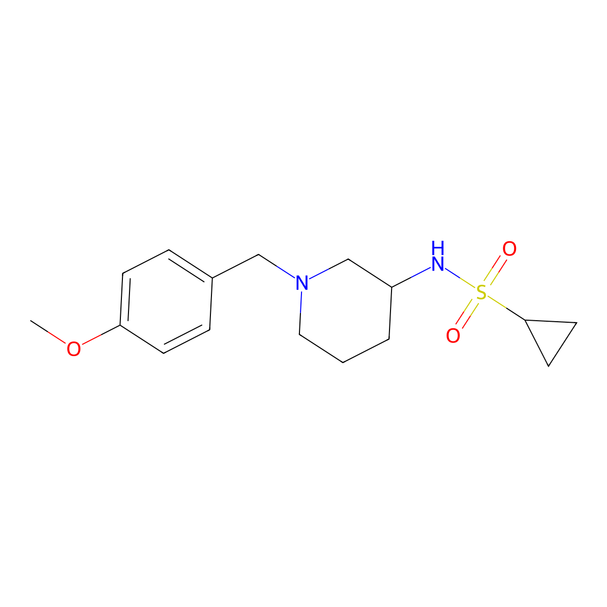 N-{1-[(4-methoxyphenyl)methyl]piperidin-3-yl}cyclopropanesulfonamide molecular structure, CAS 2548994-47-2