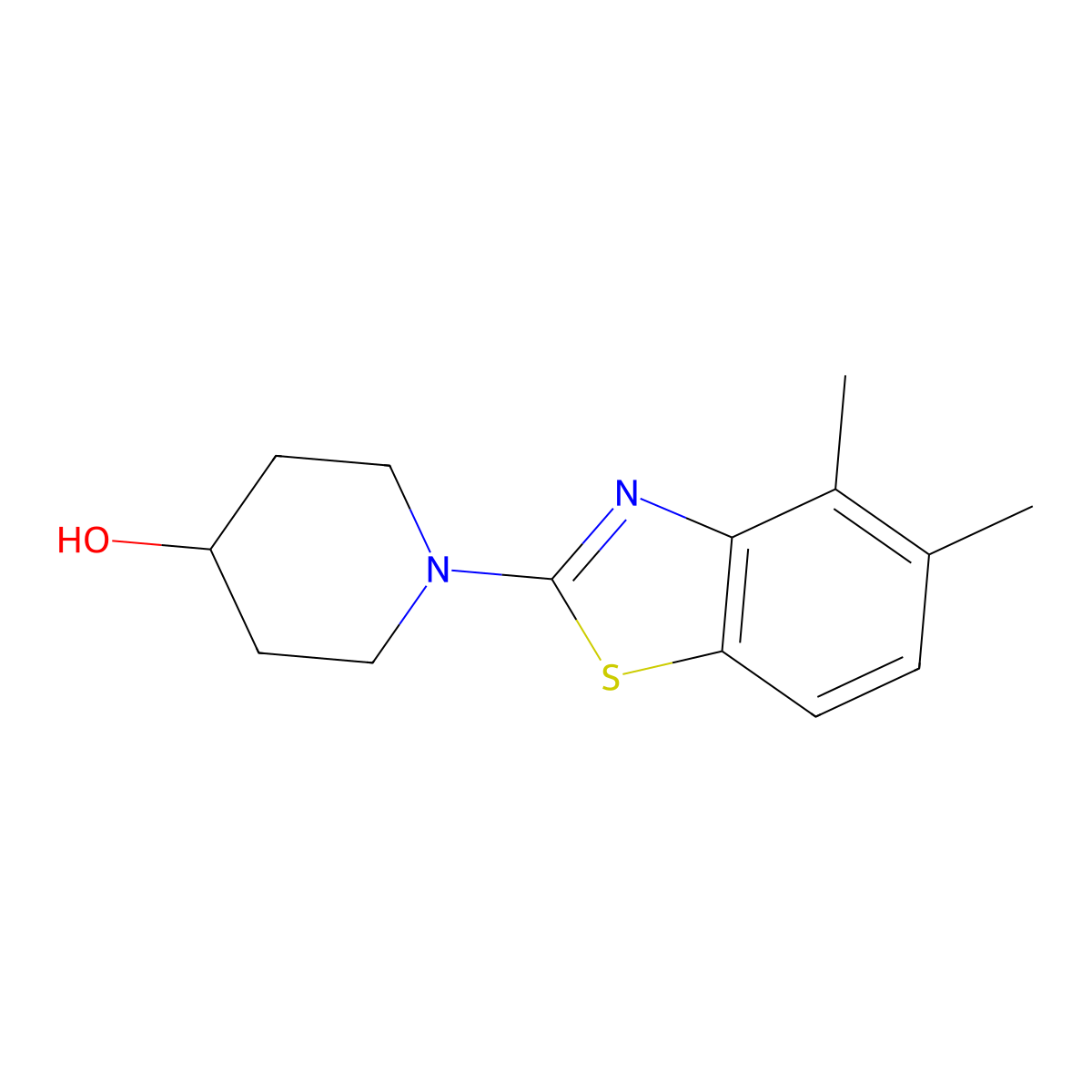 1-(4,5-Dimethyl-1,3-benzothiazol-2-yl)piperidin-4-ol molecular structure, CAS 2548994-51-8