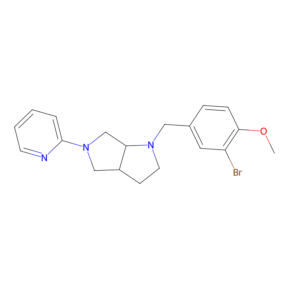 2-{1-[(3-Bromo-4-methoxyphenyl)methyl]-octahydropyrrolo[2,3-c]pyrrol-5-yl}pyridine molecular structure, CAS 2548994-52-9