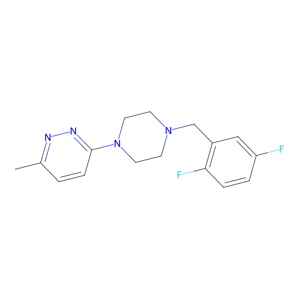 3-{4-[(2,5-Difluorophenyl)methyl]piperazin-1-yl}-6-methylpyridazine molecular structure, CAS 2548994-57-4