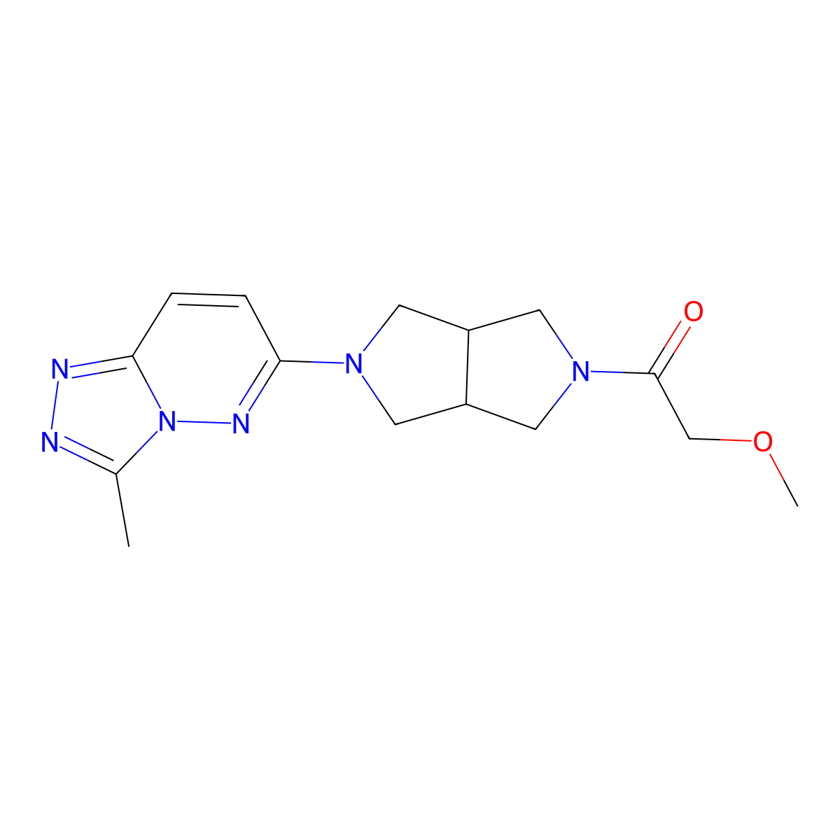2-Methoxy-1-(5-{3-methyl-[1,2,4]triazolo[4,3-b]pyridazin-6-yl}-octahydropyrrolo[3,4-c]pyrrol-2-yl)ethan-1-one molecular structure, CAS 2548994-67-6