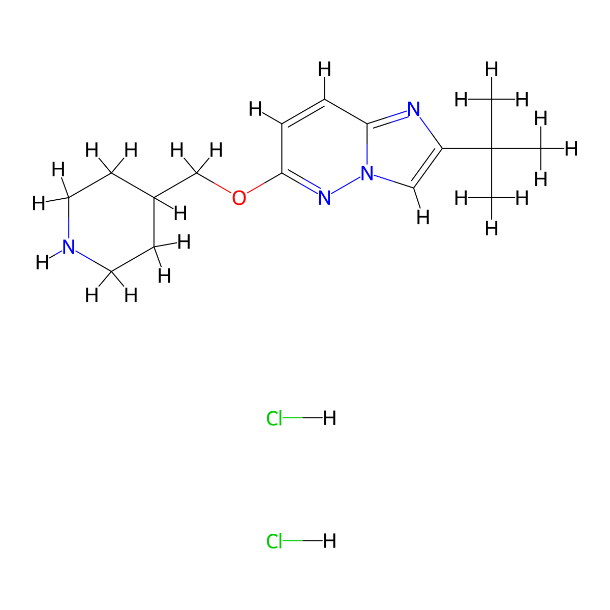 4-[({2-Tert-butylimidazo[1,2-b]pyridazin-6-yl}oxy)methyl]piperidine dihydrochloride molecular structure, CAS 2548994-79-0