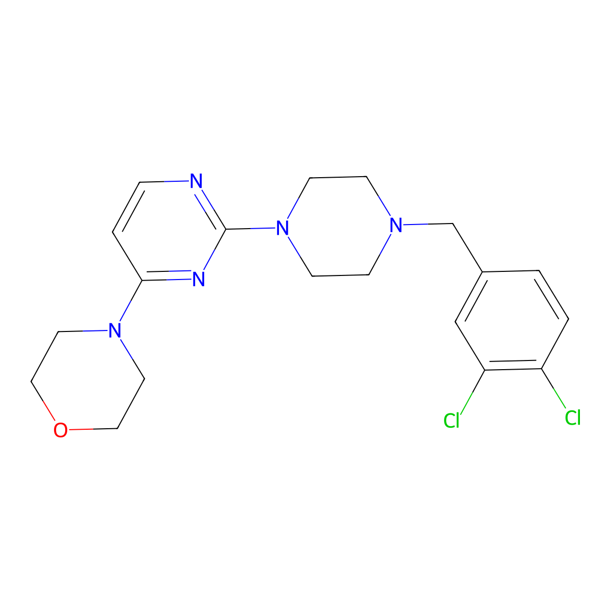 4-(2-{4-[(3,4-Dichlorophenyl)methyl]piperazin-1-yl}pyrimidin-4-yl)morpholine molecular structure, CAS 2548994-94-9