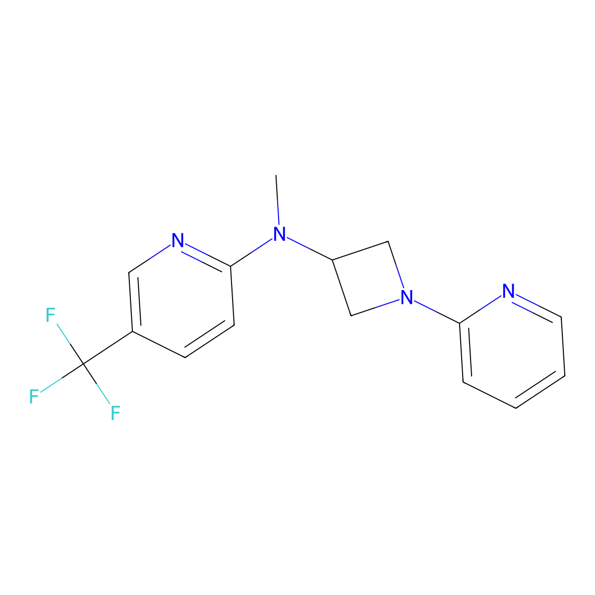 N-methyl-N-[1-(pyridin-2-yl)azetidin-3-yl]-5-(trifluoromethyl)pyridin-2-amine molecular structure, CAS 2548995-02-2