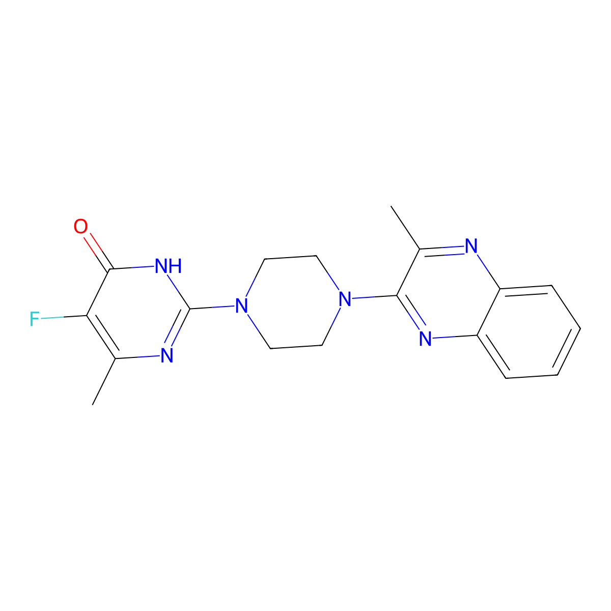 5-Fluoro-6-methyl-2-[4-(3-methylquinoxalin-2-yl)piperazin-1-yl]-3,4-dihydropyrimidin-4-one molecular structure, CAS 2548995-05-5