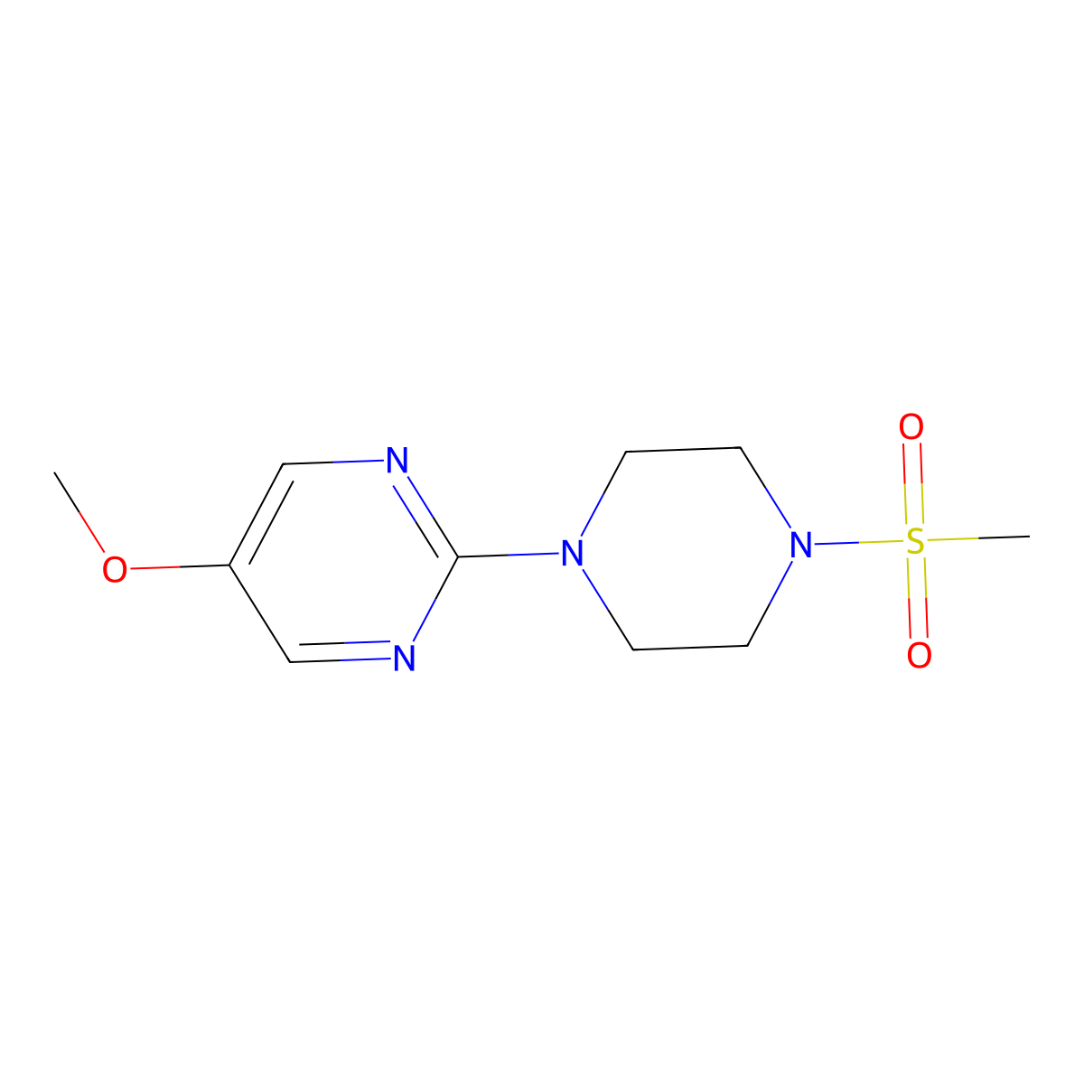 2-(4-Methanesulfonylpiperazin-1-yl)-5-methoxypyrimidine molecular structure, CAS 2548995-09-9